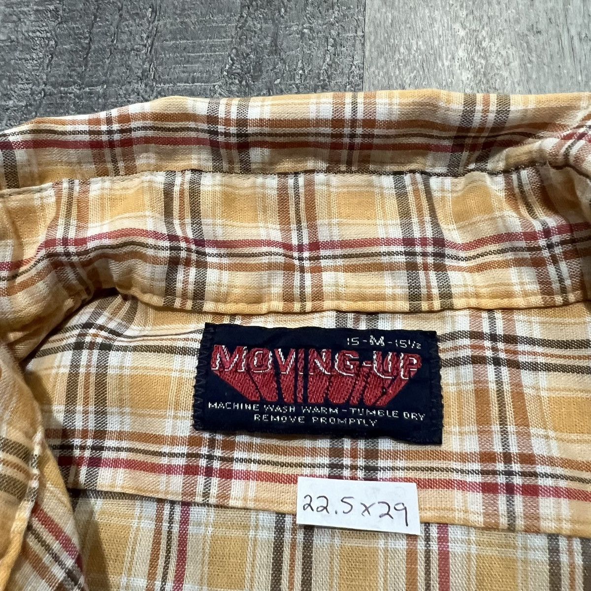 Vintage VTG Moving-Up Beige Plaid Short Sleeve Cotton Button Shirt Size US M / EU 48-50 / 2 - 4 Thumbnail