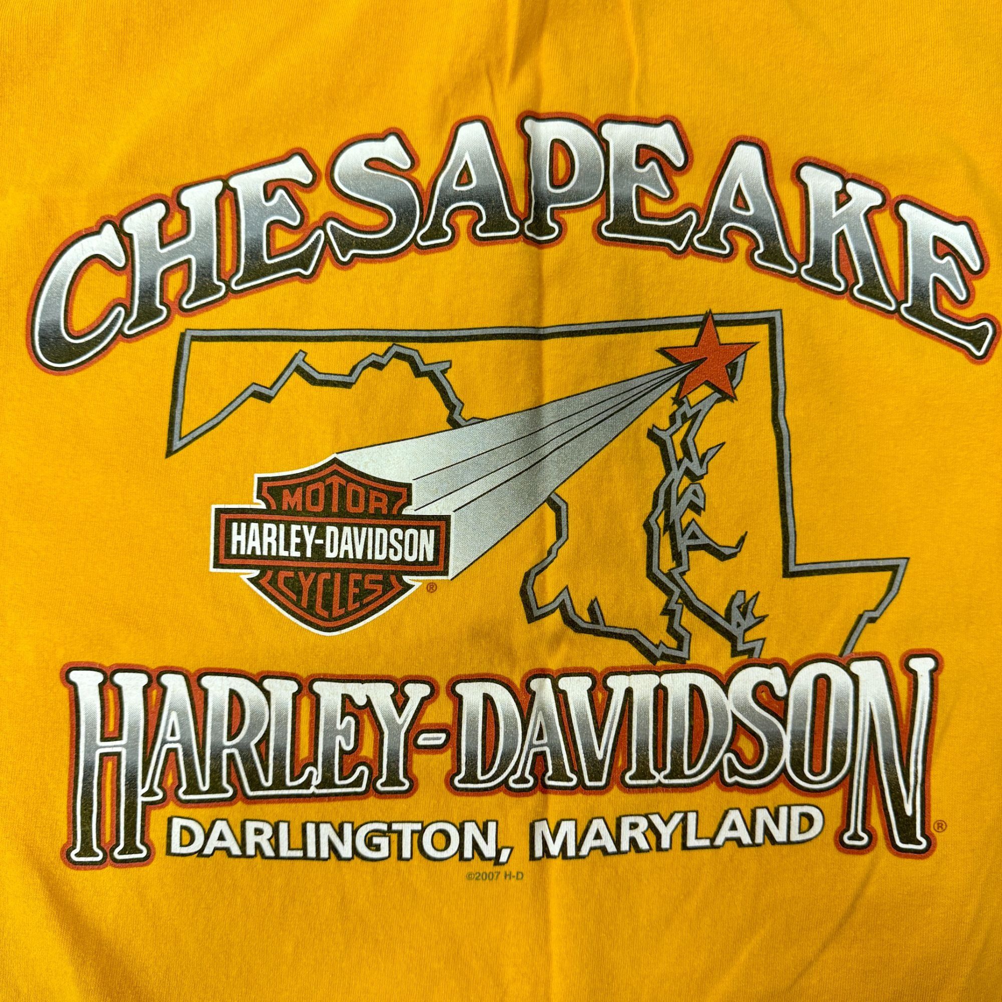 Harley Davidson H-D Motorcycle Chesapeake Maryland Biker SPELLOUT L/S Shirt Size US XL / EU 56 / 4 - 11 Thumbnail