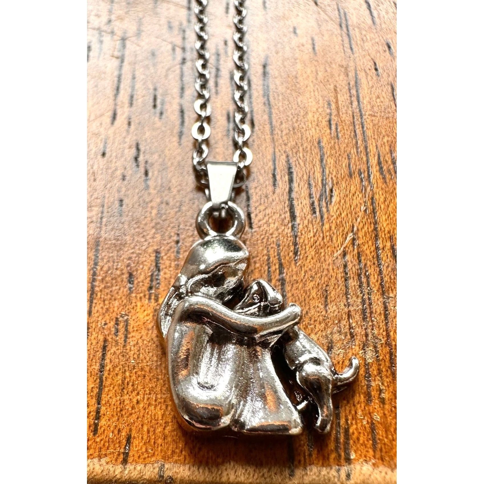 Handmade Girl Hugging Dog Necklace New Pendant Pet Lover Gift Animal Size ONE SIZE - 9 Thumbnail