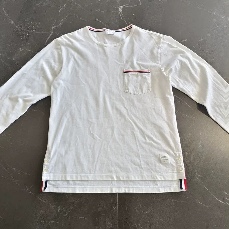 Thom Browne Thom Browne Round collar white long sleeves Size US S / EU 44-46 / 1 - 1 Thumbnail