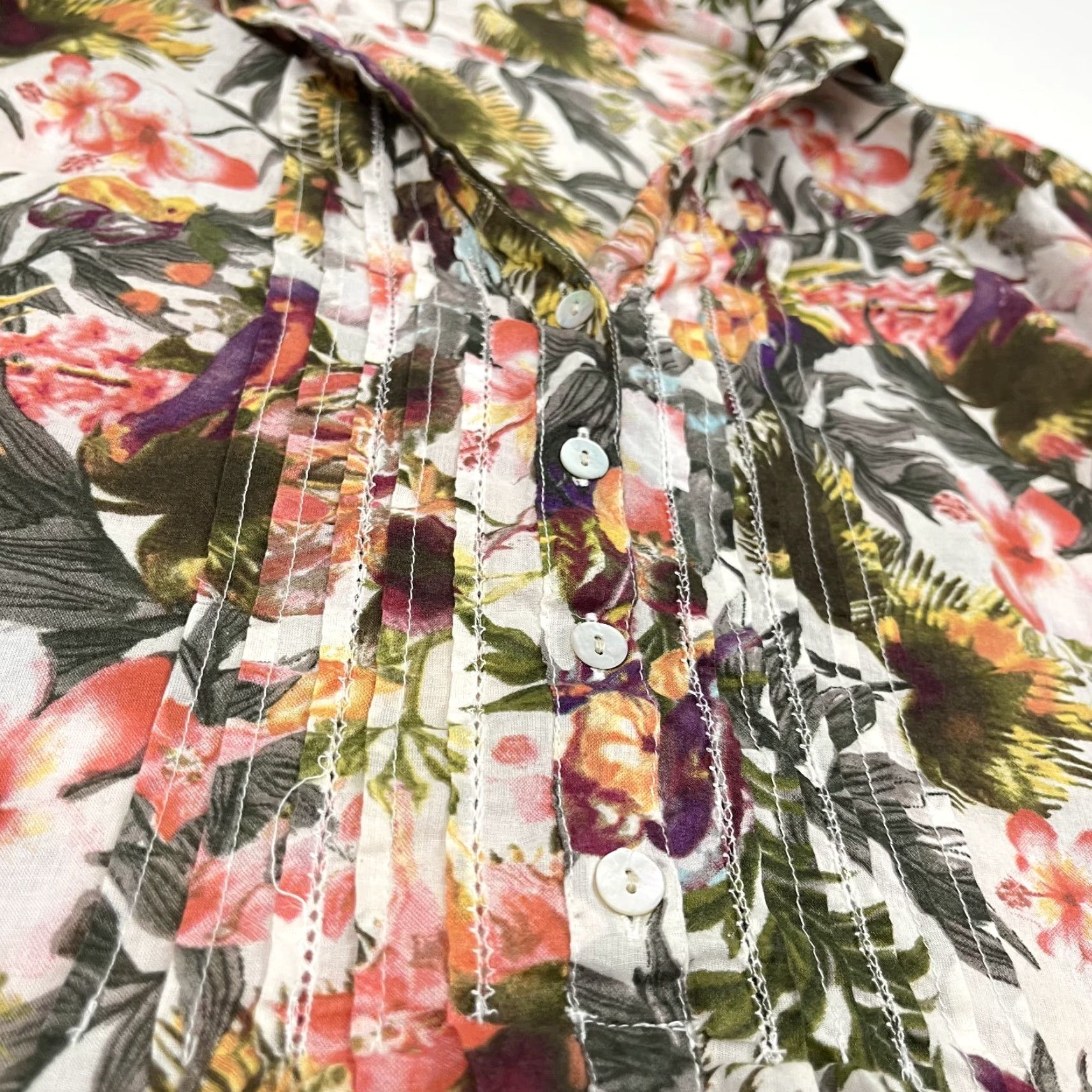 C&A Canda Blouse Womens 2XL Multi Floral Bird Sheer Lightweight Popover Boho C&A Size XXL / US 16-18 / IT 52-54 - 3 Thumbnail