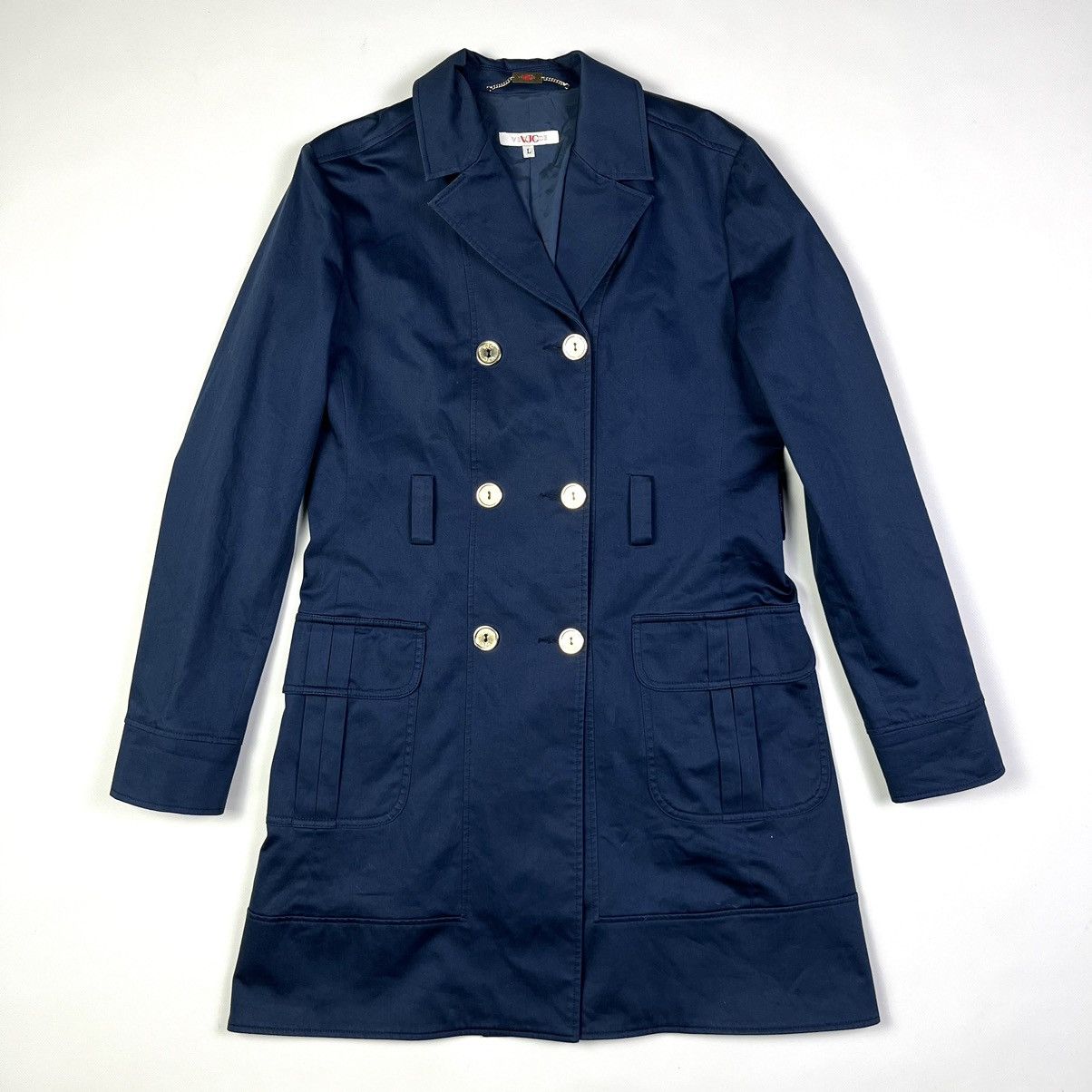 Versace × Versace Jeans Couture × Vintage Versace Jeans Couture Vintage Blue Classic Coat Size L / US 10 / IT 46 - 1 Thumbnail