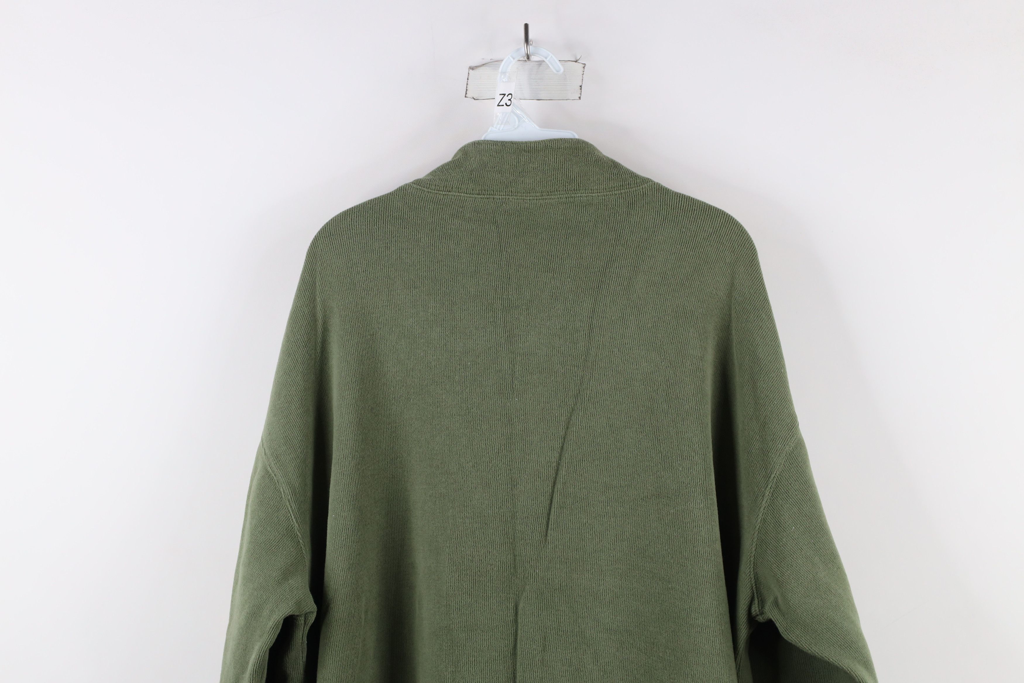 Vintage Vintage 90s Woolrich Ribbed Knit Half Zip Sweater Green Size US XL / EU 56 / 4 - 8 Thumbnail