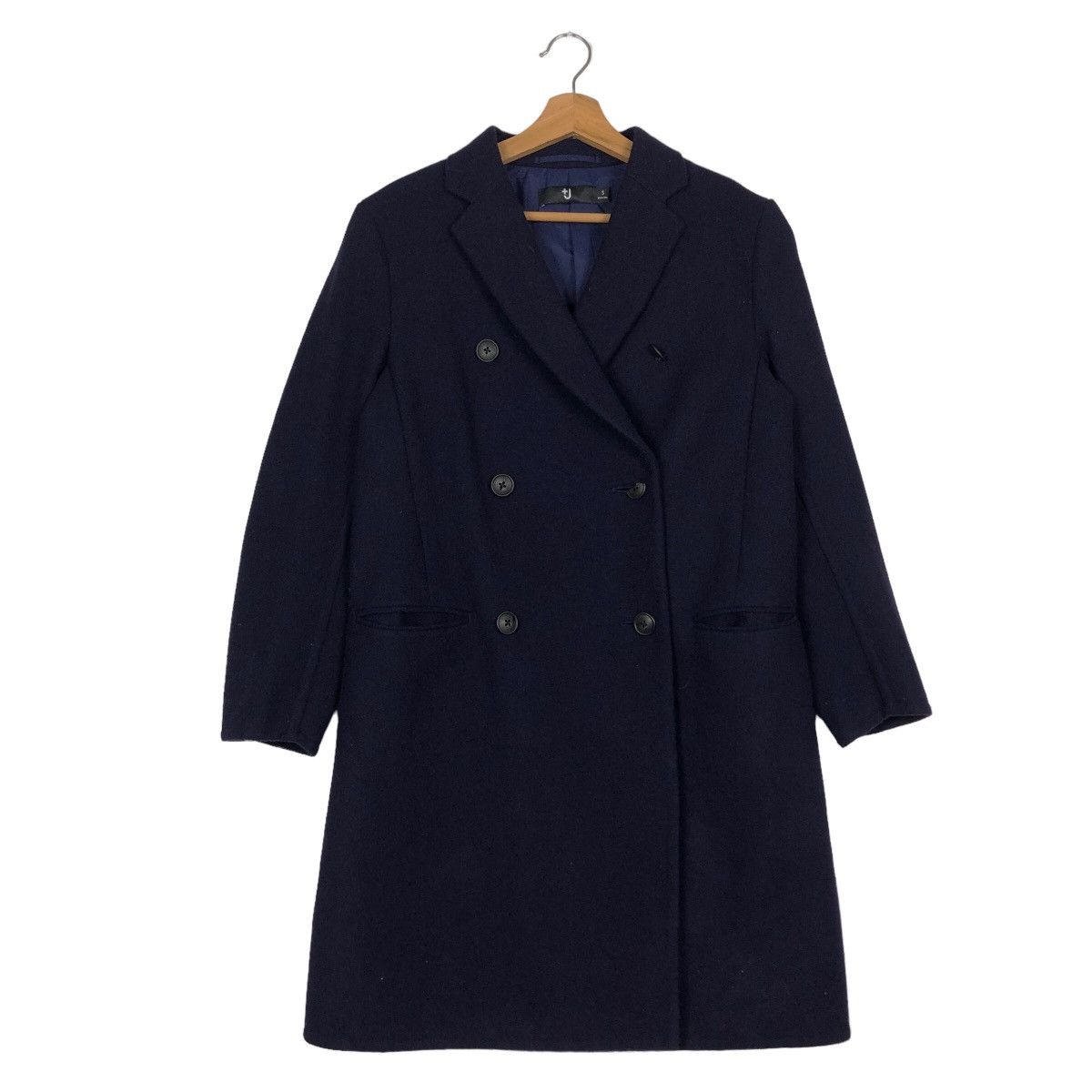 Jil Sander 🔥Rich Black - Wool Double Collar Fly Coats Long Jacket J+ Size US S / EU 44-46 / 1 - 2 Thumbnail
