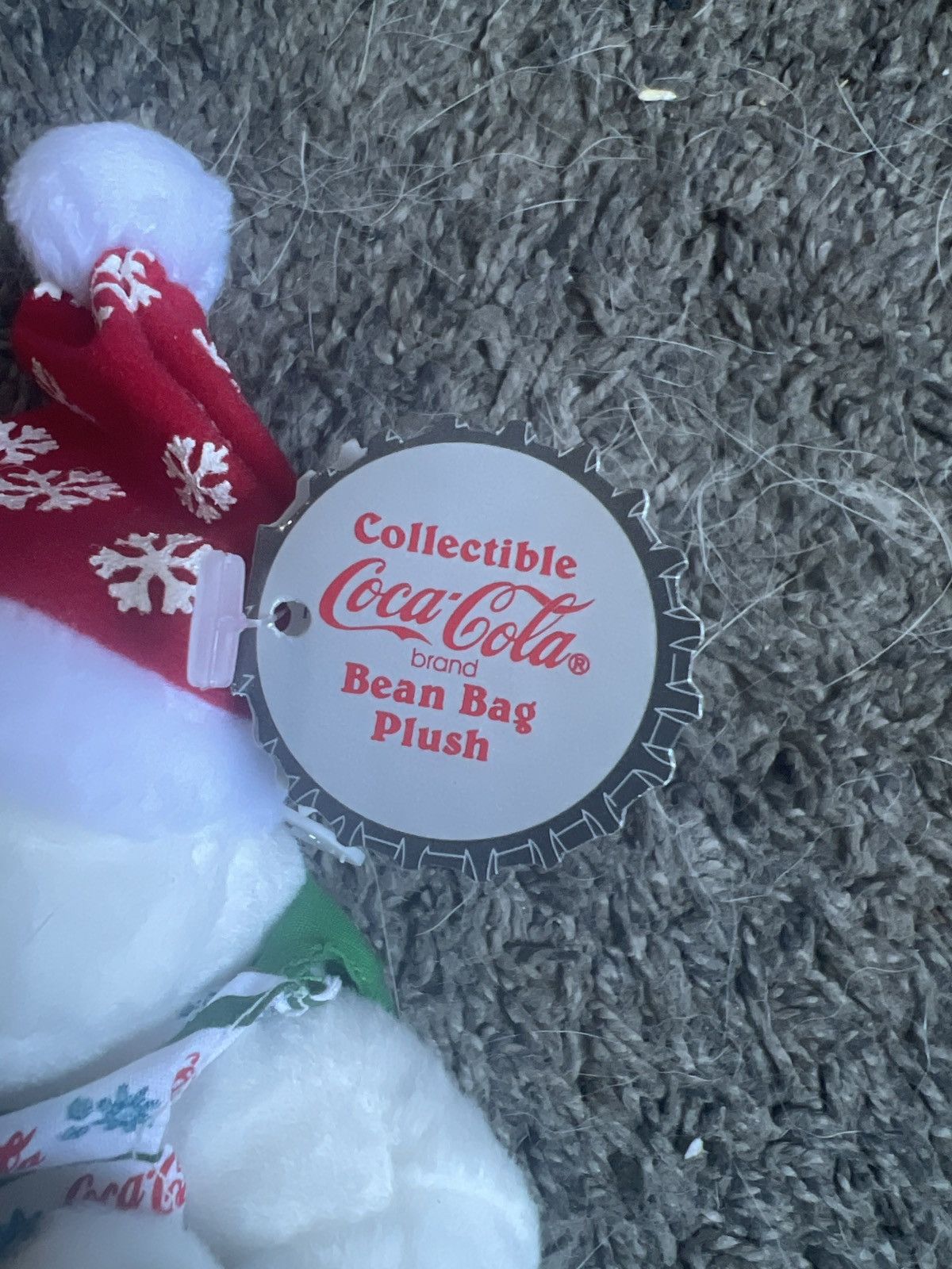 Coca Cola 1999 Coca-Cola Polar Bear In Striped Vest And Bowtie Plush Size ONE SIZE - 3 Thumbnail
