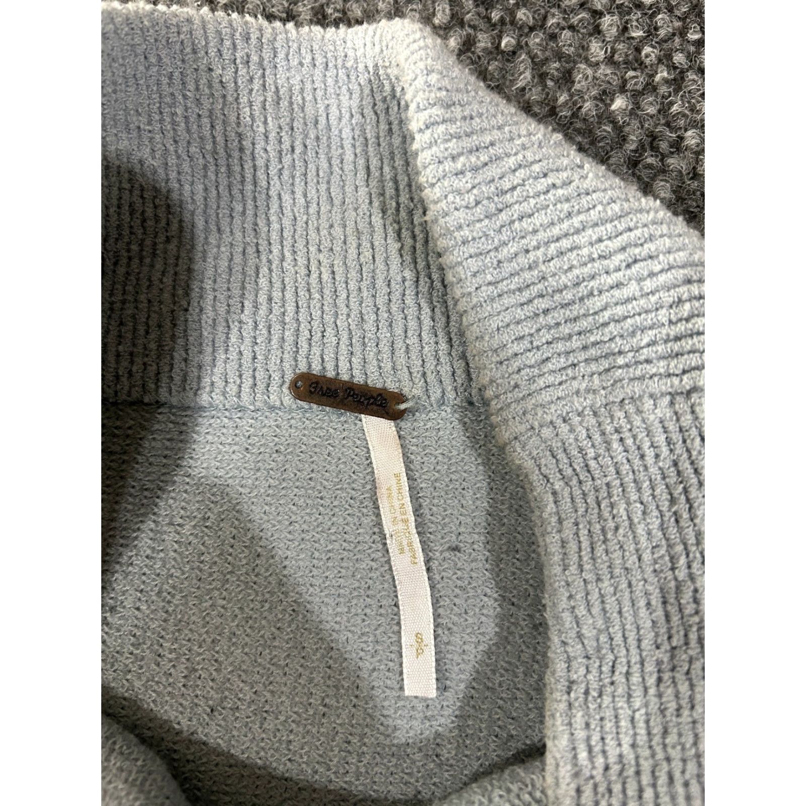 Free People Free People Sweater Shirt Women Small Blue Knit Pullover Mock Neck Ribbed Cuffs Casual Modern Designer Cotton Nylon Regular Size S Blues Size S / US 4 / IT 40 - 6 Thumbnail
