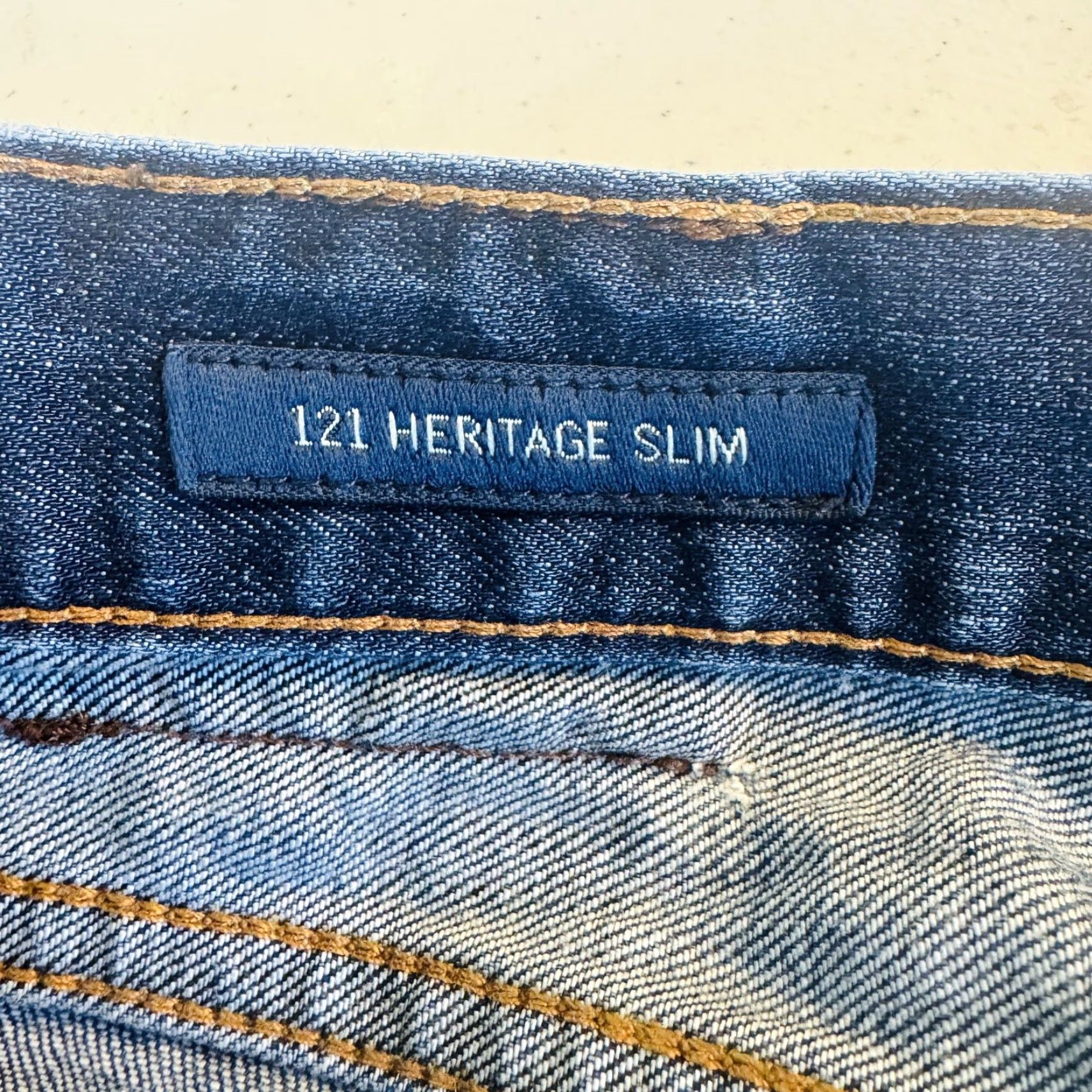 Lucky Brand Lucky Brand Bermuda Shorts Mens 34 Blue Slim Distressed Raw Hem Denim Pocket Pockets Casual Summer USA 121 Heritage Slim Mens Size US 34 / EU 50 - 7 Thumbnail