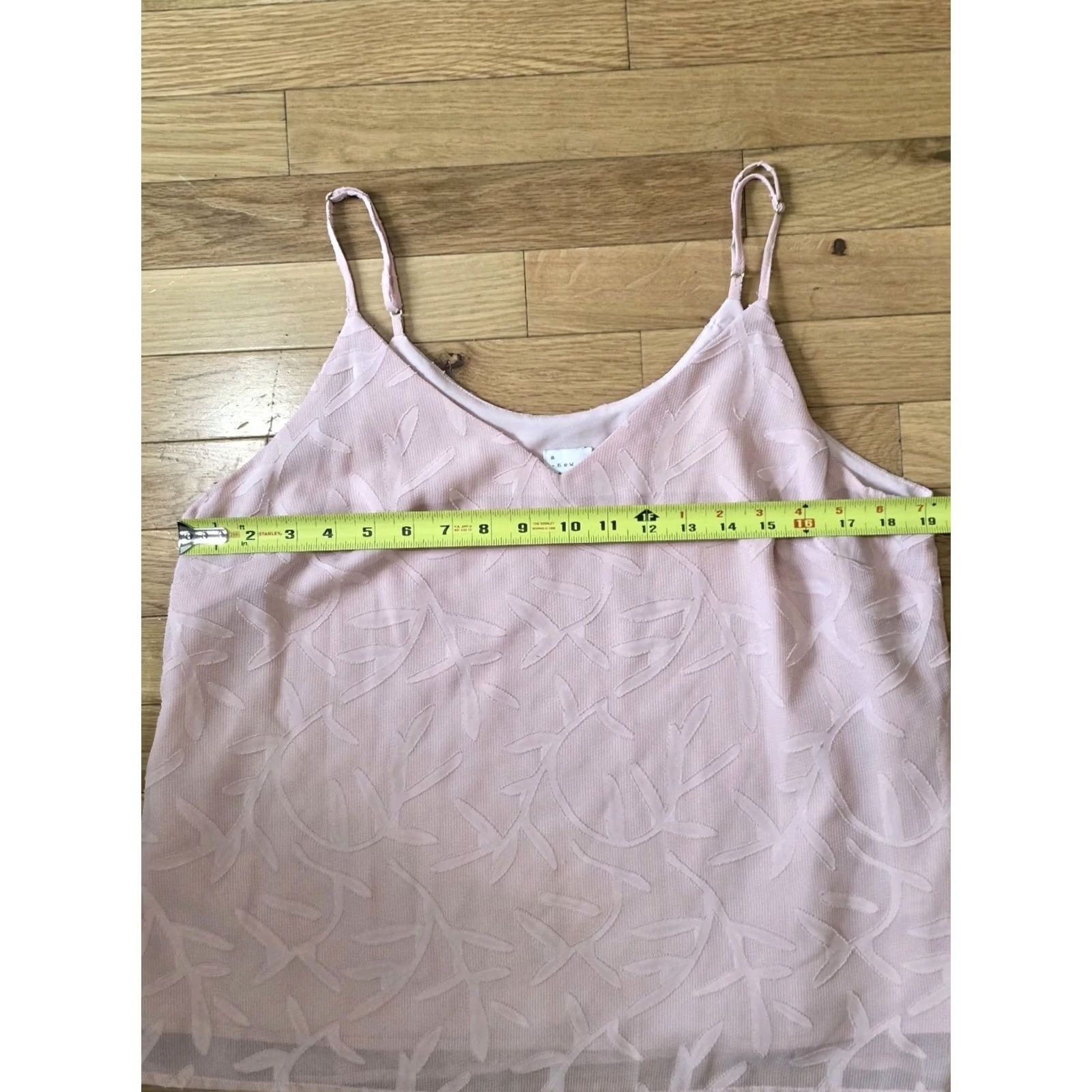 Vintage A New Day Cami Top Tank Light Pink Leaf Print L Womens Size L / US 10 / IT 46 - 7 Thumbnail