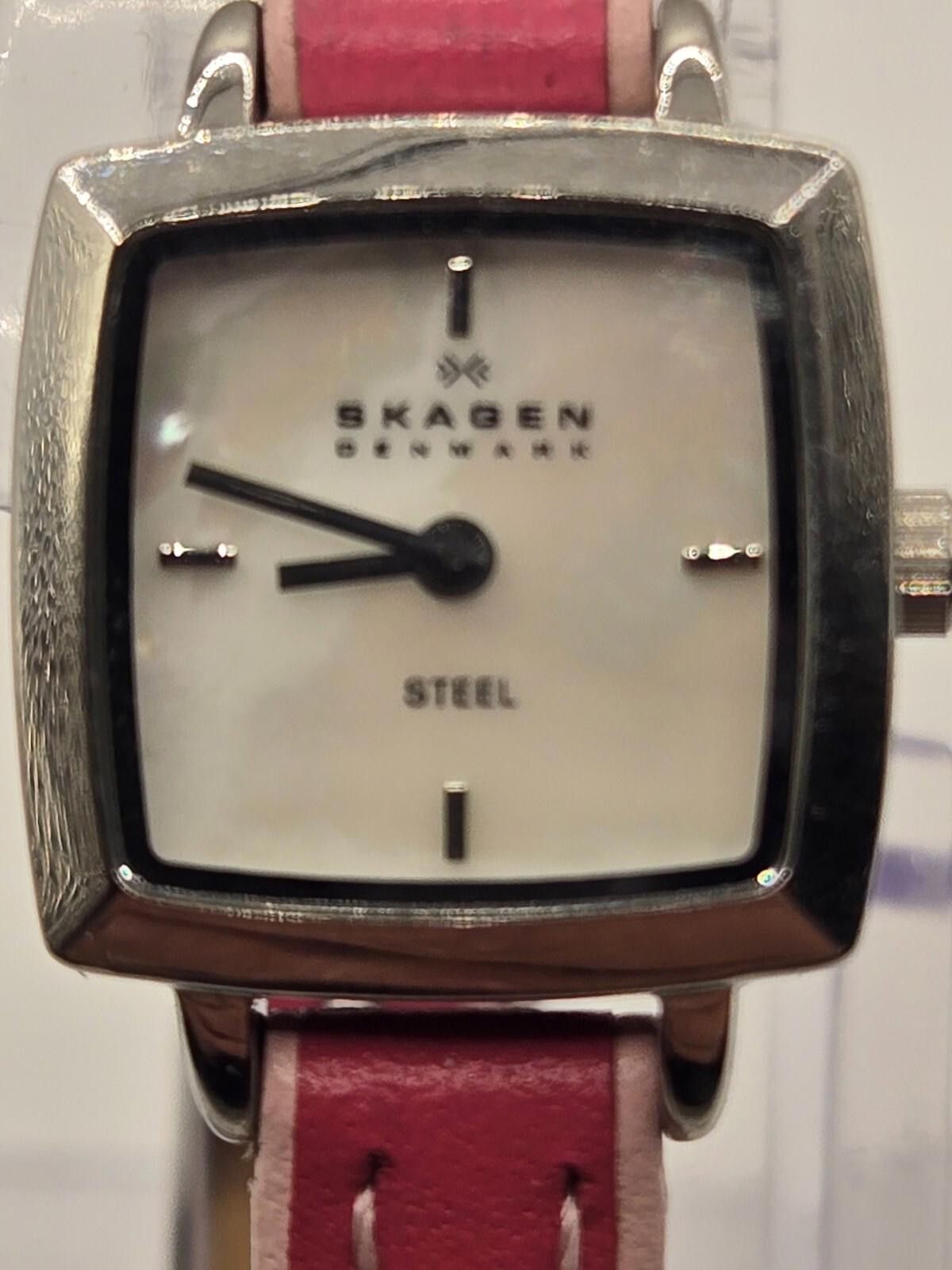 Skagen 245Sslo Ladies Watch 19Mm 7" .pink Leather Band, Women's