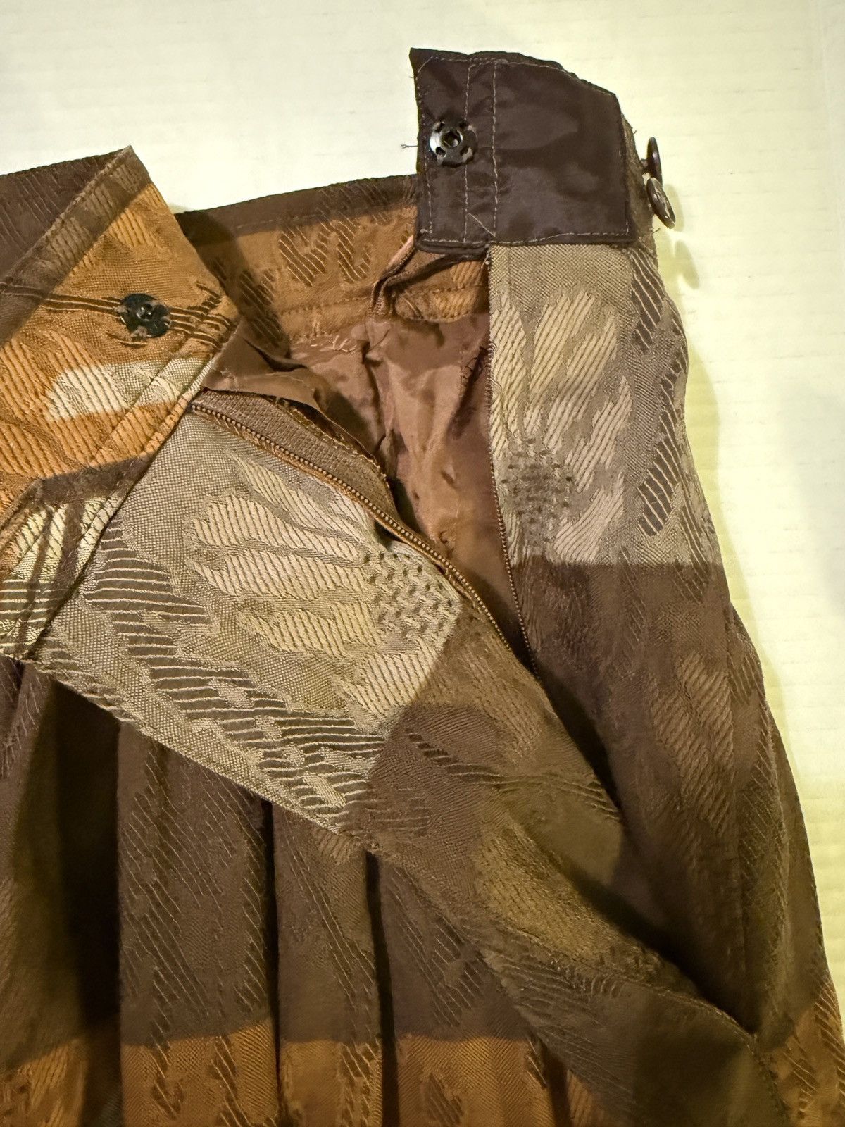 Escada Escada Vtge Lined 100% Wool Multibrown Floral Design Skirt Size 40" / US 18 - 7 Thumbnail