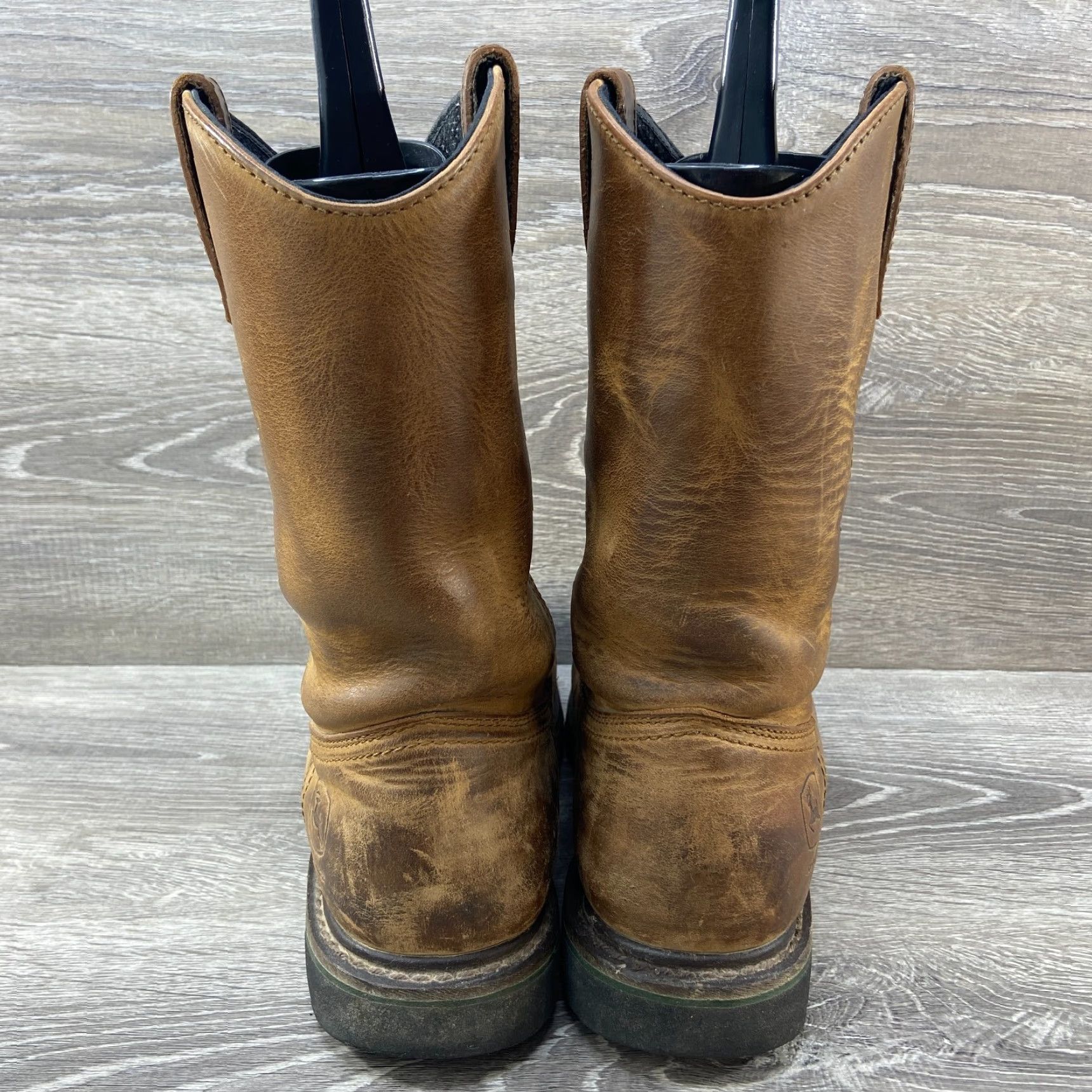 John Deere Dan Post John Deere Brown Leather Round Toe Ropers Cowboy Boots Mens Size 9 W Size US 9 / EU 42 - 6 Thumbnail