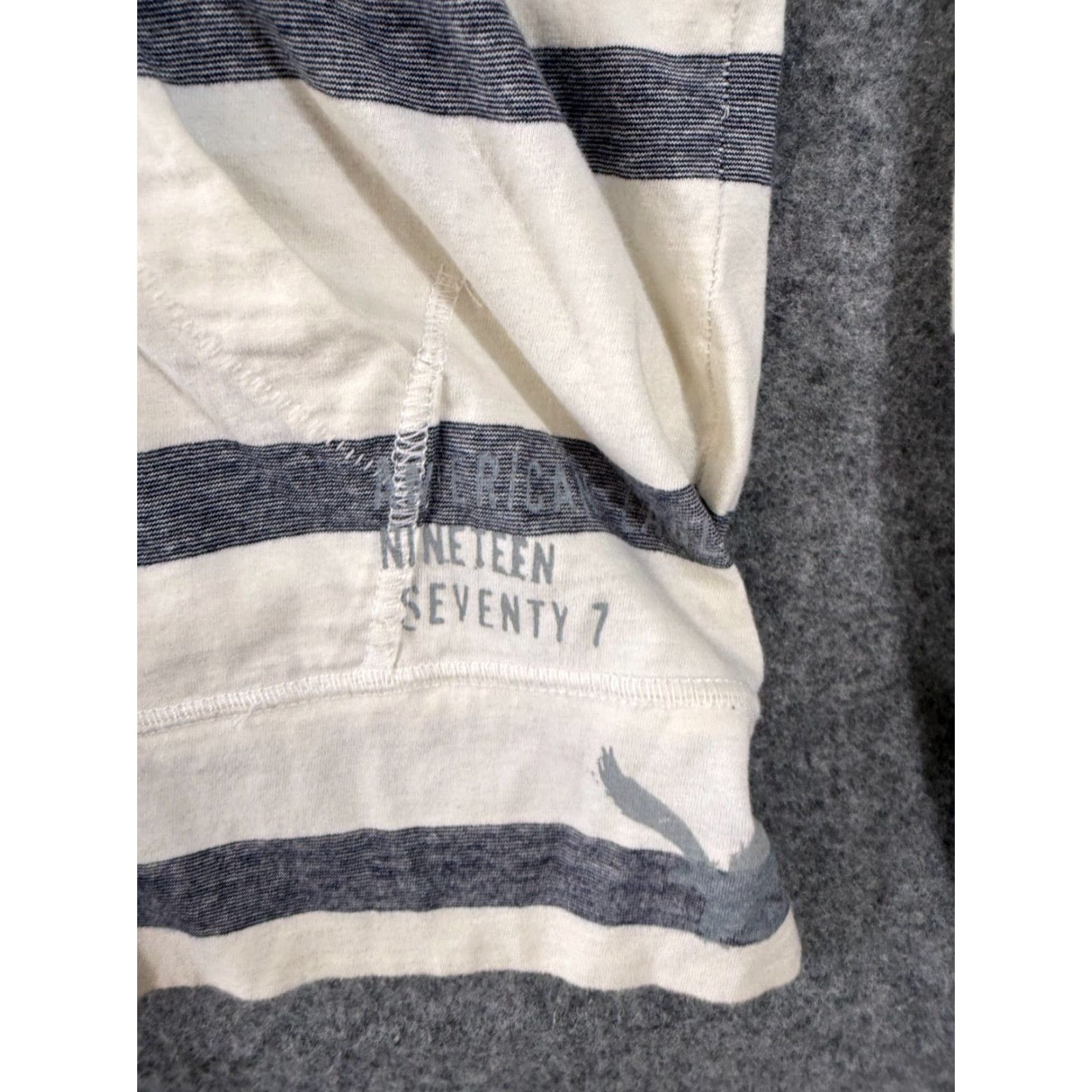 American Eagle Outfitters VINTAGE American Eagle Outfitters Hoodie Mens 2XL Ivory Blue Stripe Full-Zip Size US XXL / EU 58 / 5 - 5 Thumbnail