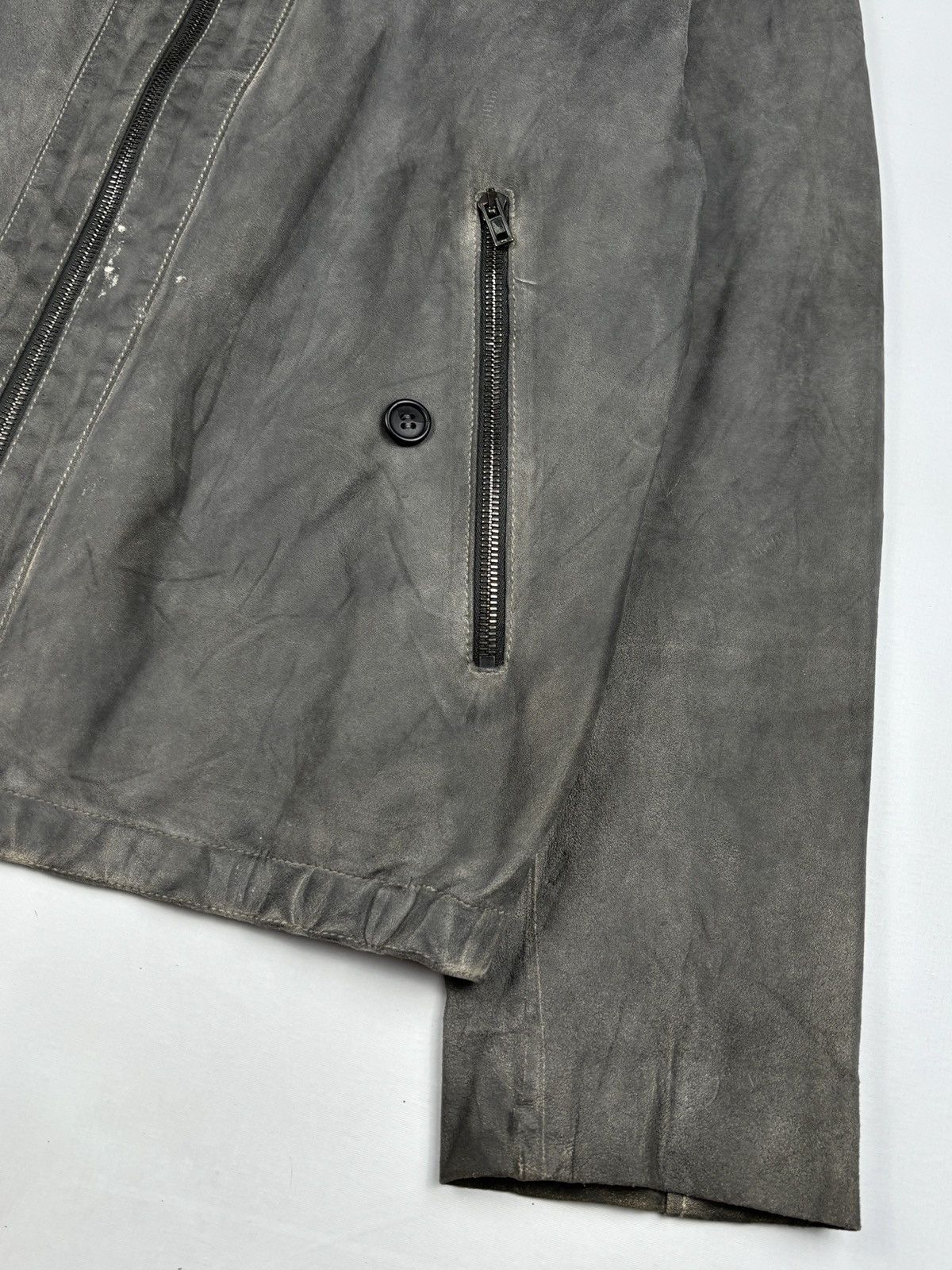 Miu Miu 2000’s Archived Grey Pelle - Leather Jacket Size US L / EU 52-54 / 3 - 8 Thumbnail