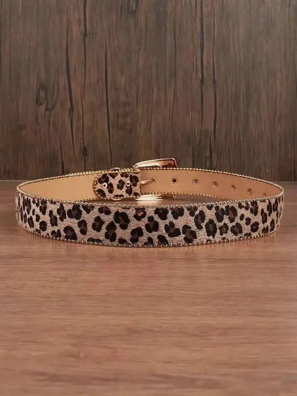 Japanese Brand 112 cm 2000s style leopard cheetah print belt Size ONE SIZE - 4 Thumbnail