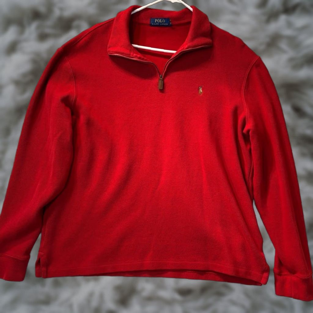 Polo Ralph Lauren Polo Ralph Lauren Polo Ralph Lauren Red 1/4 Zip Mock Neck Cotton Sweater Men’s XL Multi Pony Shirt Pullover Mens Red XL Polo Ralph Lauren Size US XL / EU 56 / 4 - 1 Thumbnail