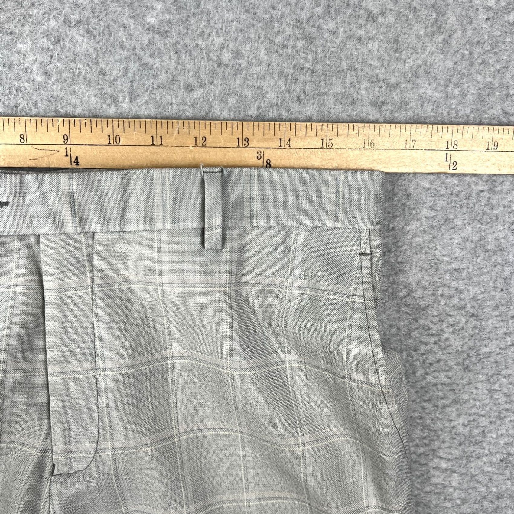 Vintage Spier & Mackay Grey Plaid Wool Flat Front Pants Mens 34x26 Size US 34 / EU 50 - 5 Thumbnail