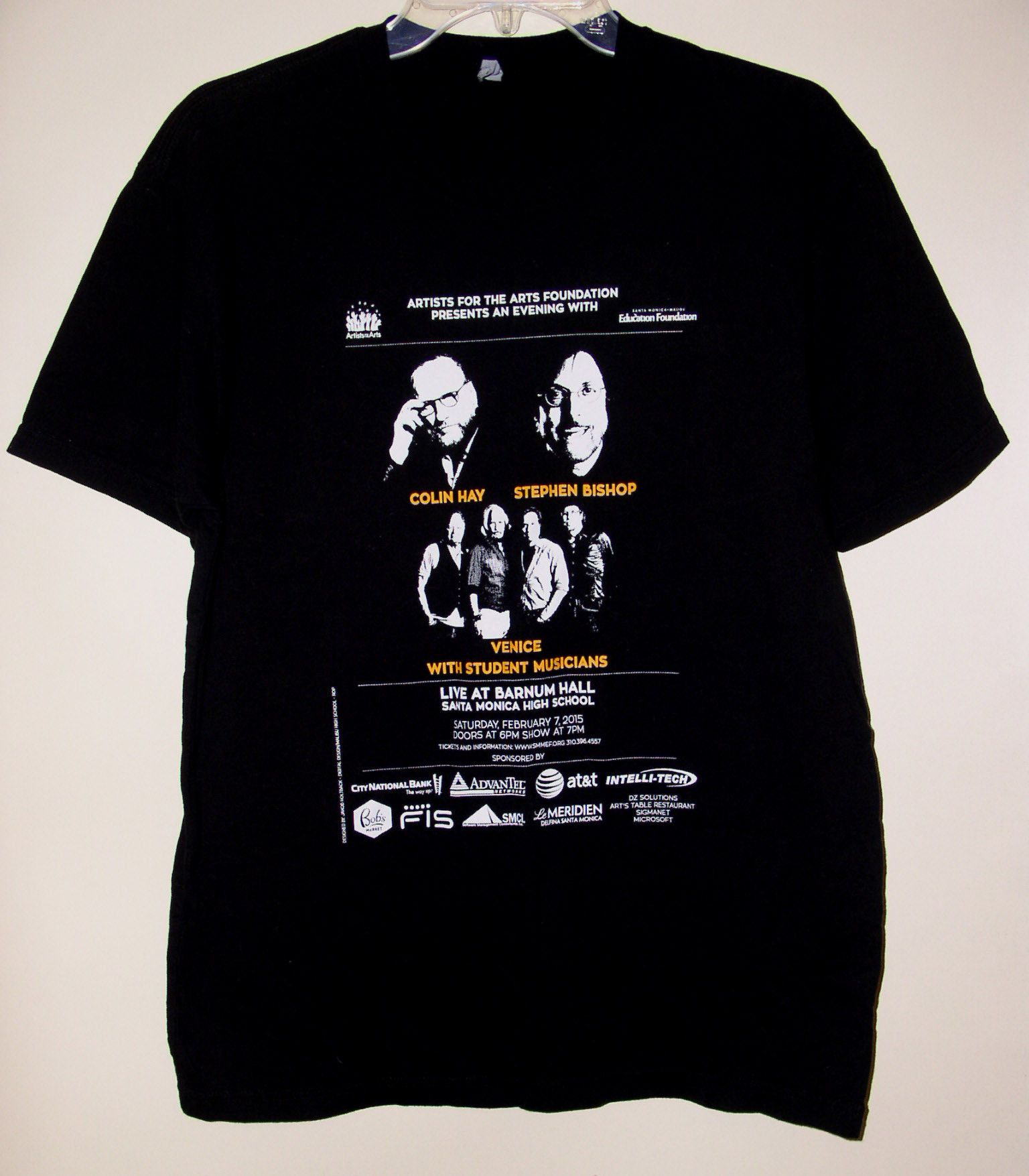 Next Level Apparel Colin Hay Stephen Bishop Concert Shirt School Benefit 2015 Size US L / EU 52-54 / 3 - 1 Thumbnail