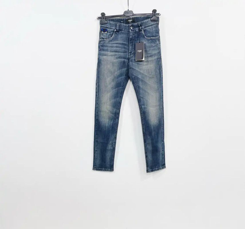 Fendi Fendi Deep Blue Denim Casual Pants for Men 0089 Size US 26 / EU 42 - 1 Thumbnail
