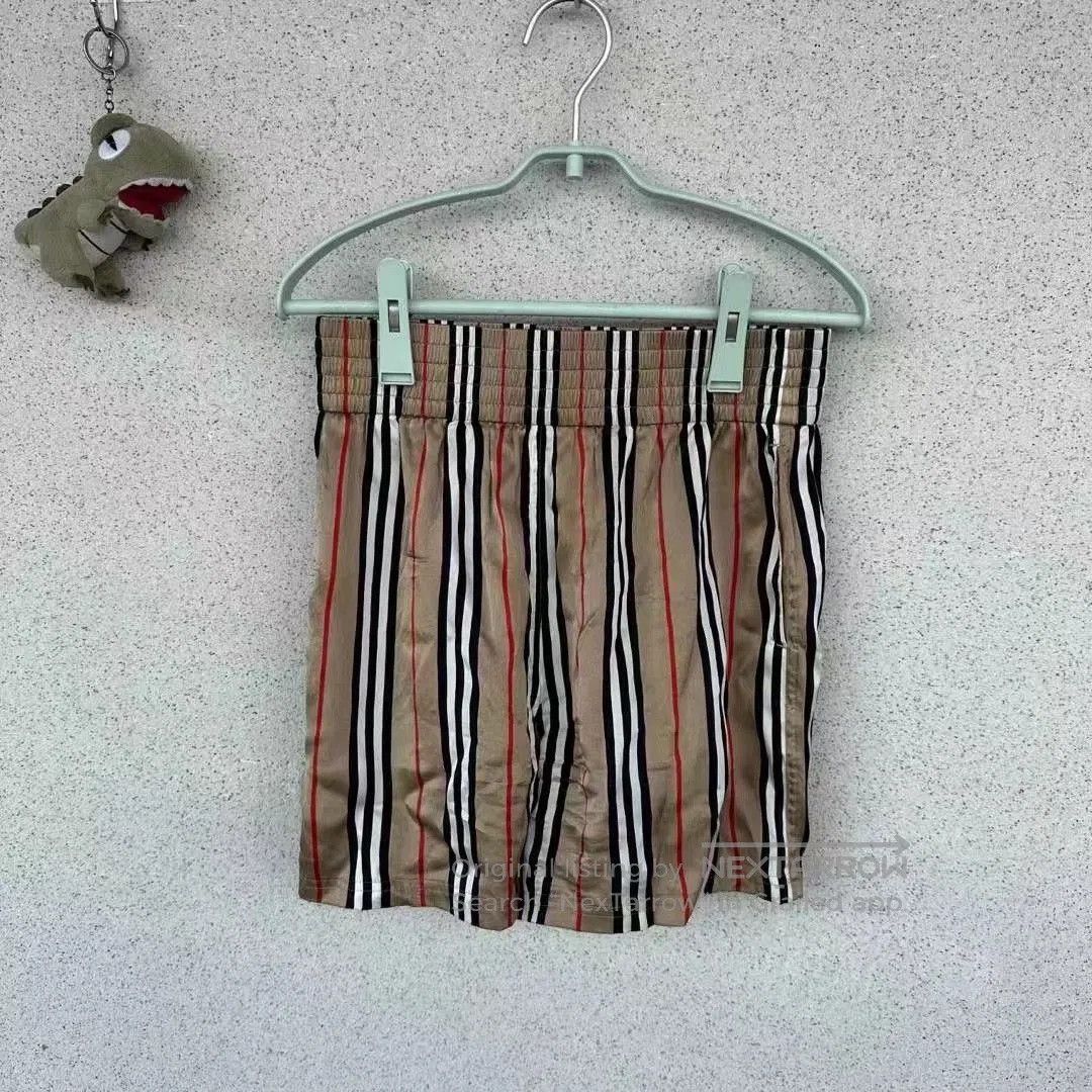 Japanese Brand Burberry Silk Striped Shorts. Size 33" - 1 Thumbnail