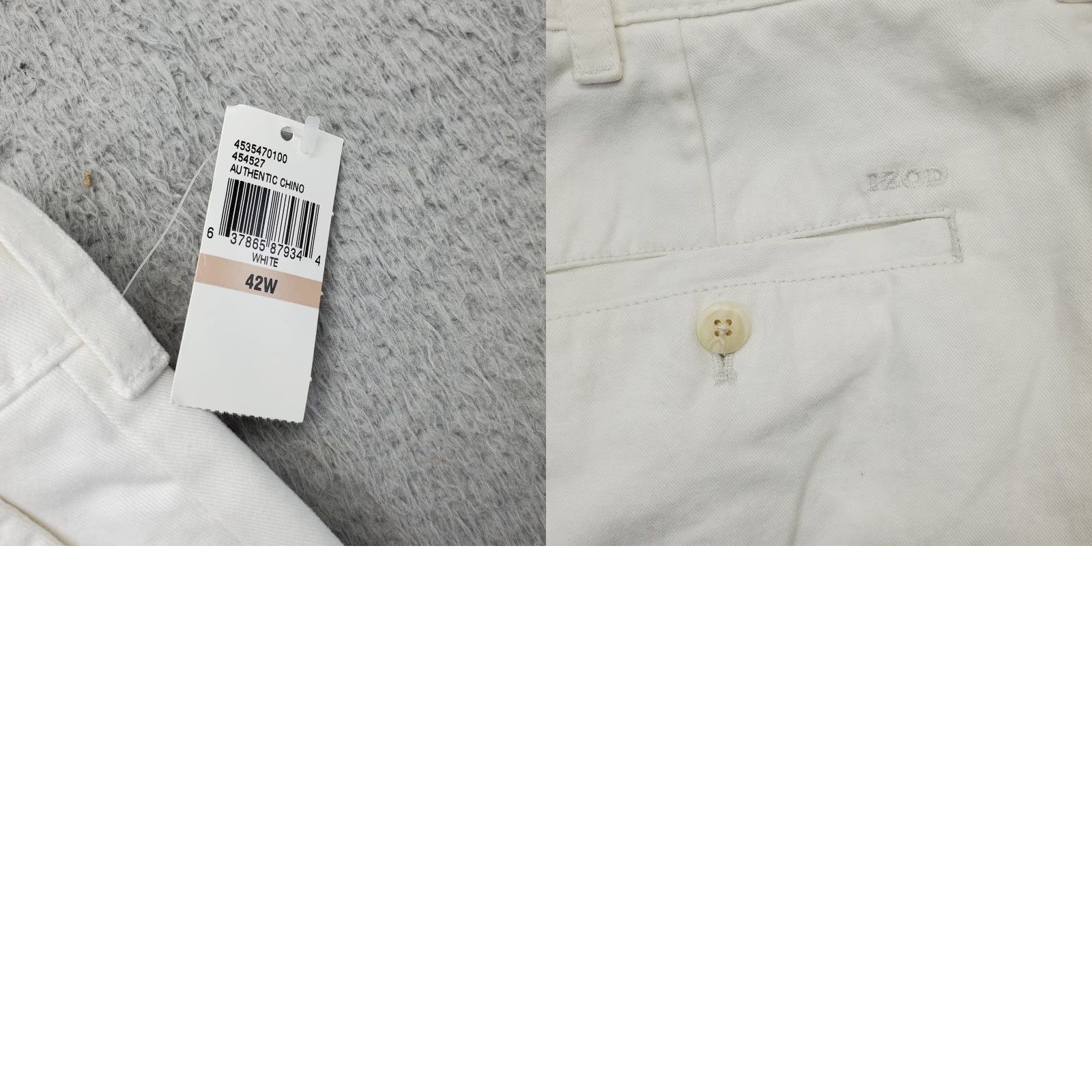 Izod IZOD Mens White Chino Shorts 42 Regular Flat Front Slash Pocket Shorts Mens Size 42 White Flat Front Casual Outdoor 90s? Size US 42 / EU 58 - 8 Thumbnail
