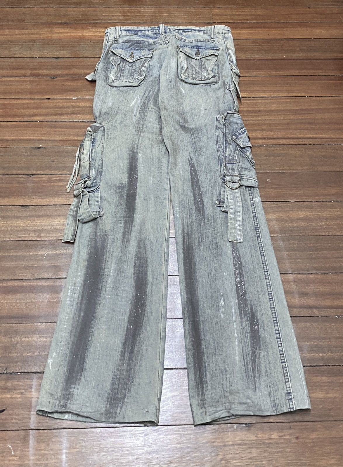 14th Addiction Very Rare Vintage Brand B.Blue Tactical Waxed Jeans 2000s Size US 36 / EU 52 - 2 Thumbnail