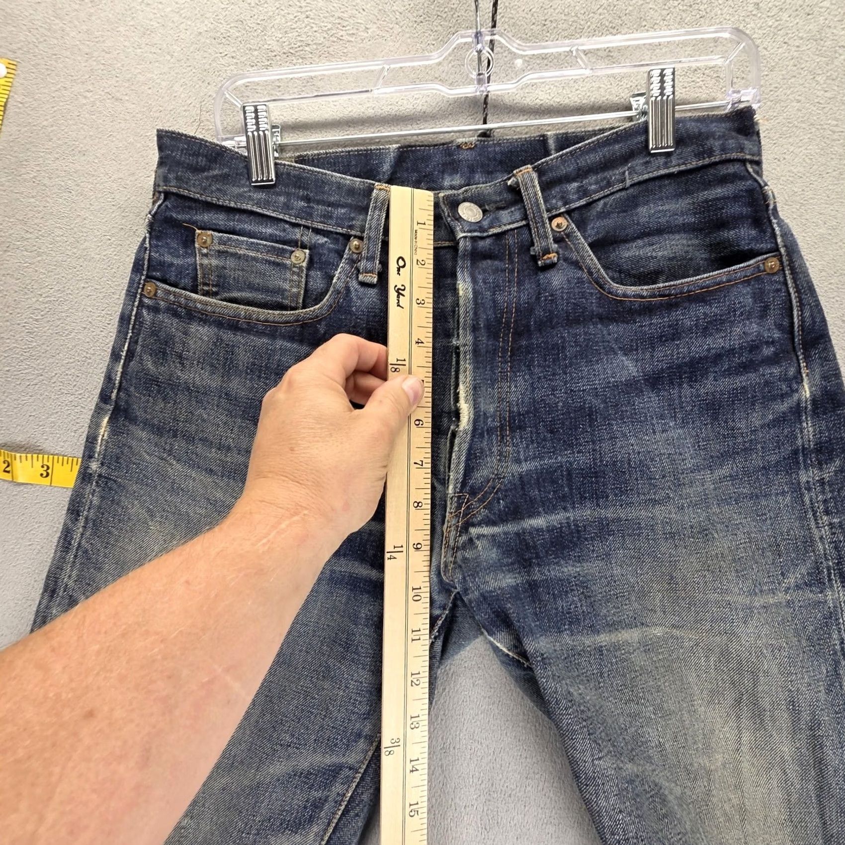 Studio D'Artisan Studio D Artisan Jeans Mens 31x31 SD-103 Selvedge Thrashed Whiskers Honeycomb Size US 31 - 7 Thumbnail
