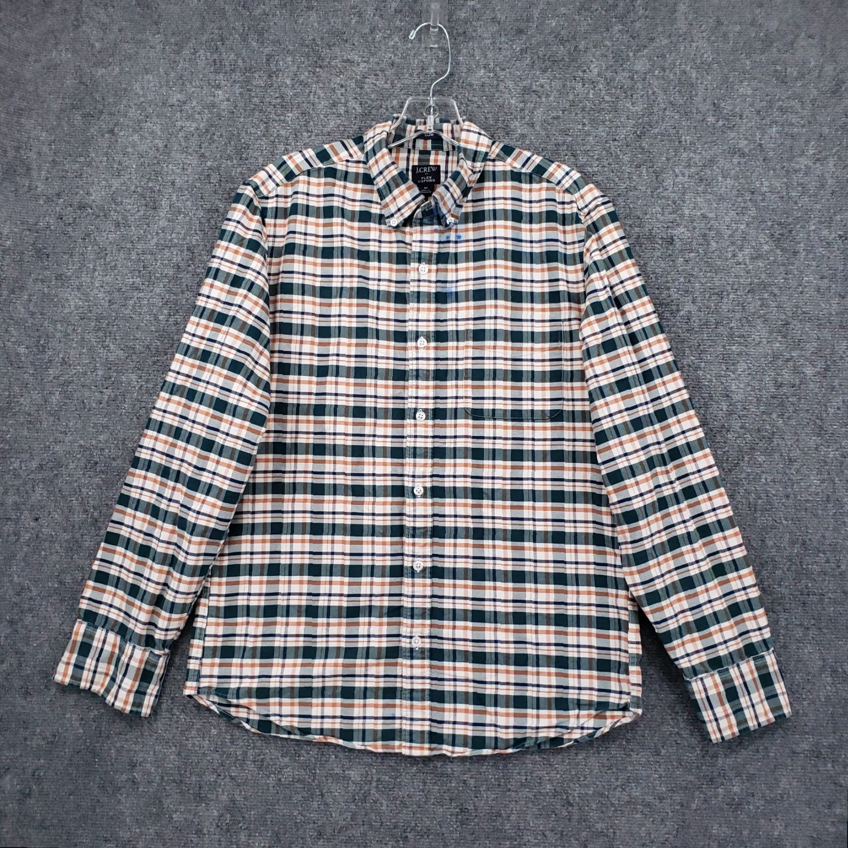 J.Crew J.CREW Button-Down Shirt Mens M Medium Blue Plaid Slim Fit Collared Oxford Button Up Size US M / EU 48-50 / 2 - 2 Thumbnail