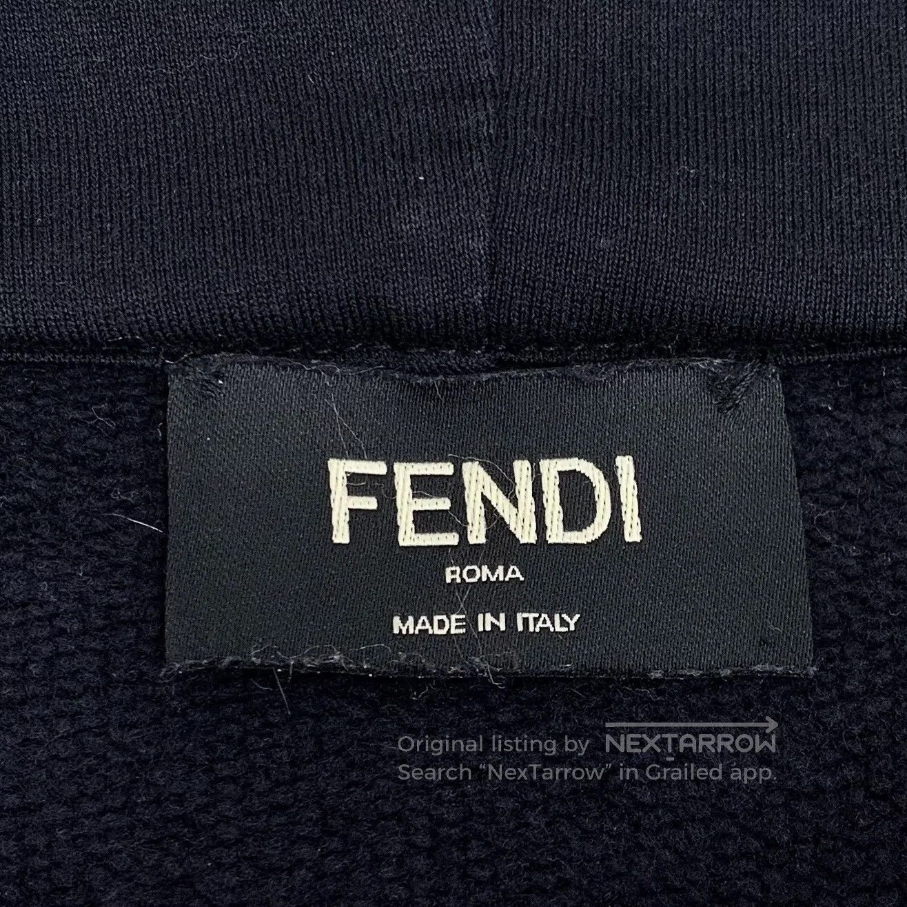 Fendi FENDI Black side logo lettering hooded long sleeve sweatsh Size US L / EU 52-54 / 3 - 6 Thumbnail