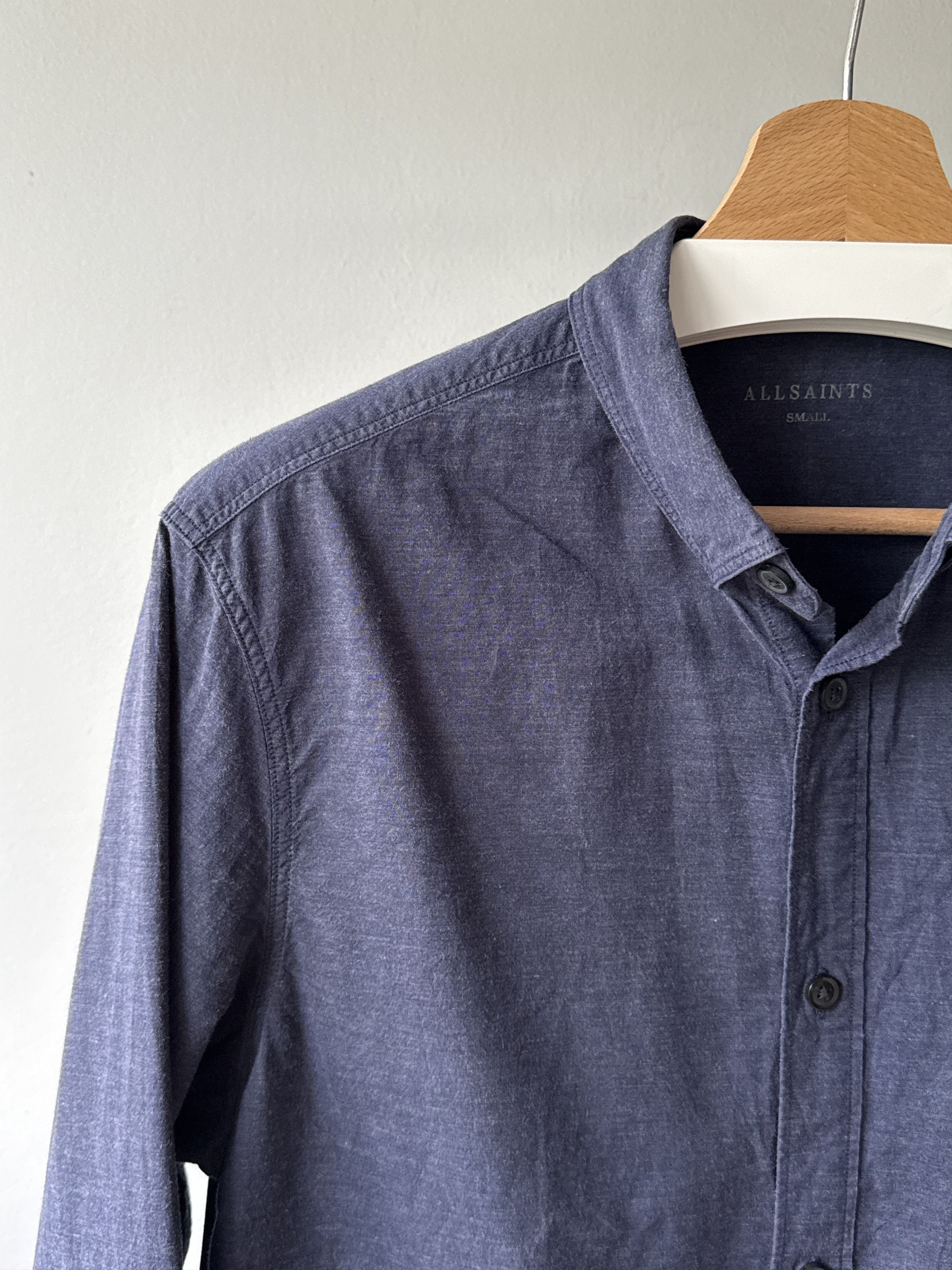 Allsaints Allsaints Avila Ink Navy Cotton Ramskull Long Sleeve Shirt Size US S / EU 44-46 / 1 - 5 Thumbnail