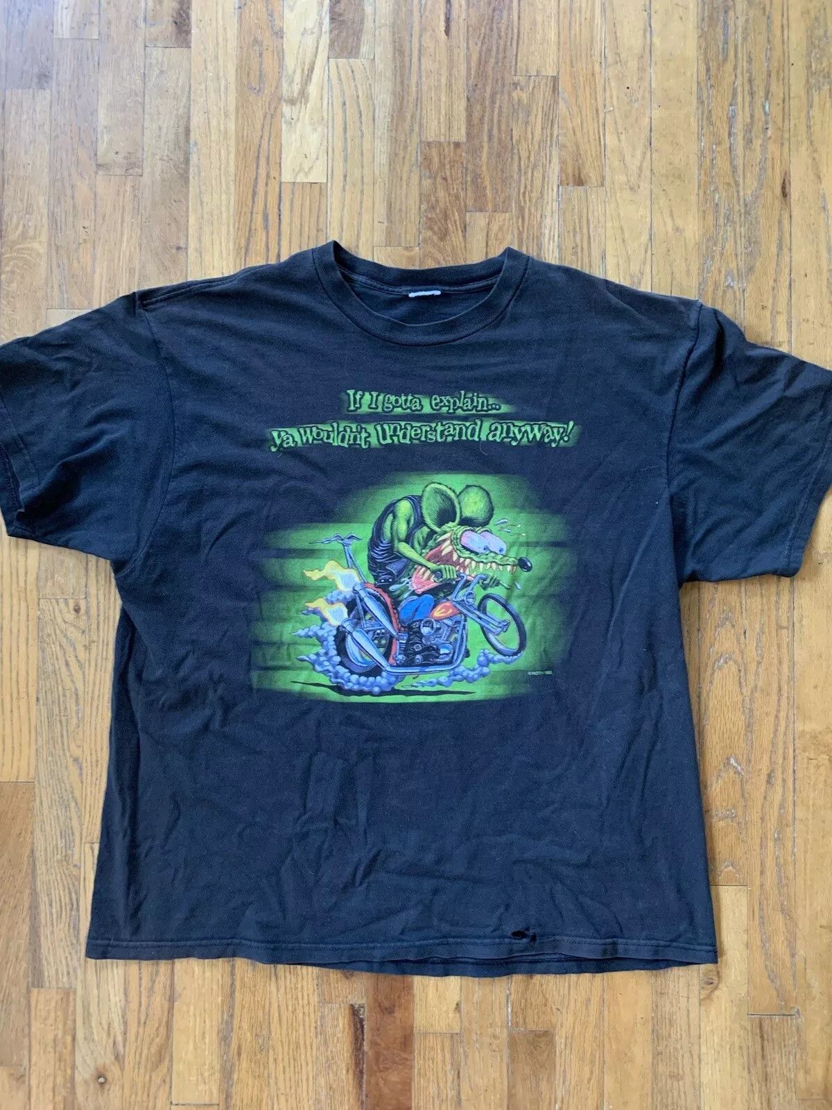 Vintage Vintage 90s Ed Big Daddy Roth Rat Fink Shirt Black X-Large Size US XL / EU 56 / 4 - 1 Thumbnail