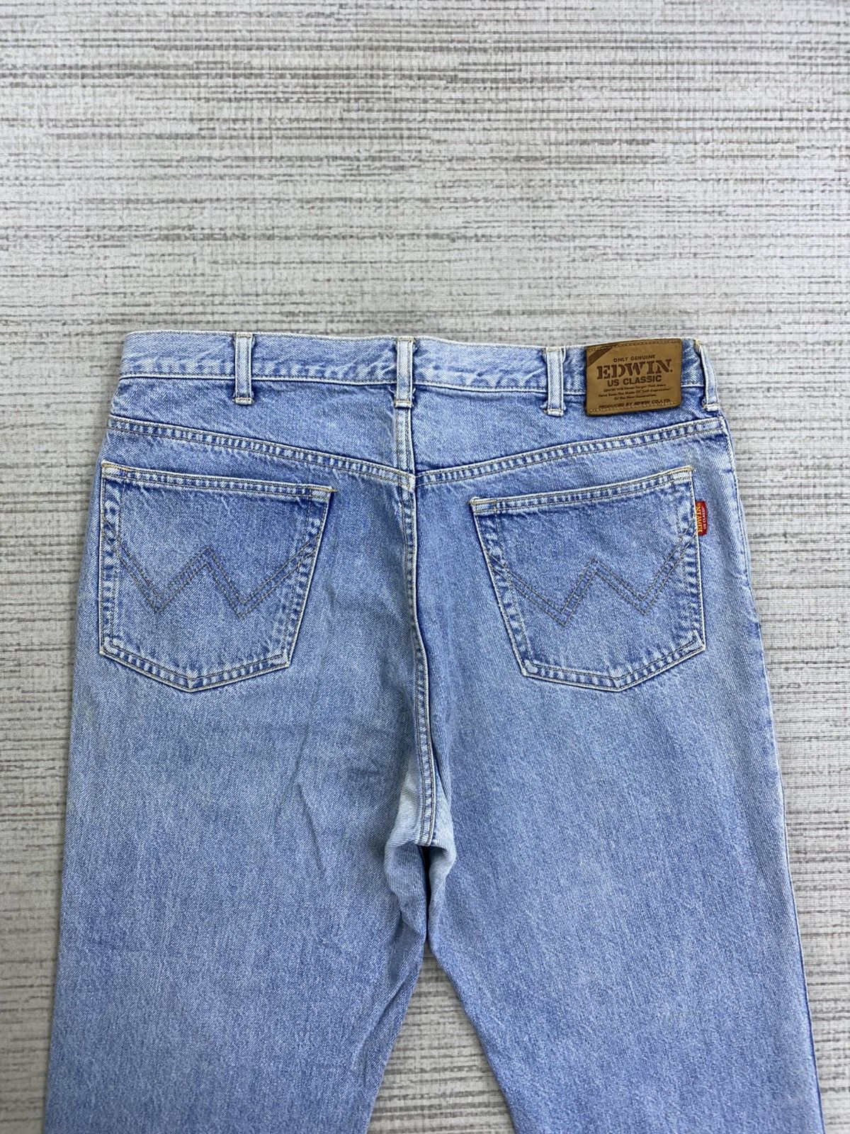 Edwin × Japanese Brand × Vintage Vintage 90s Edwin US Classic Light Blue Denim Pants Size US 35 - 9 Thumbnail