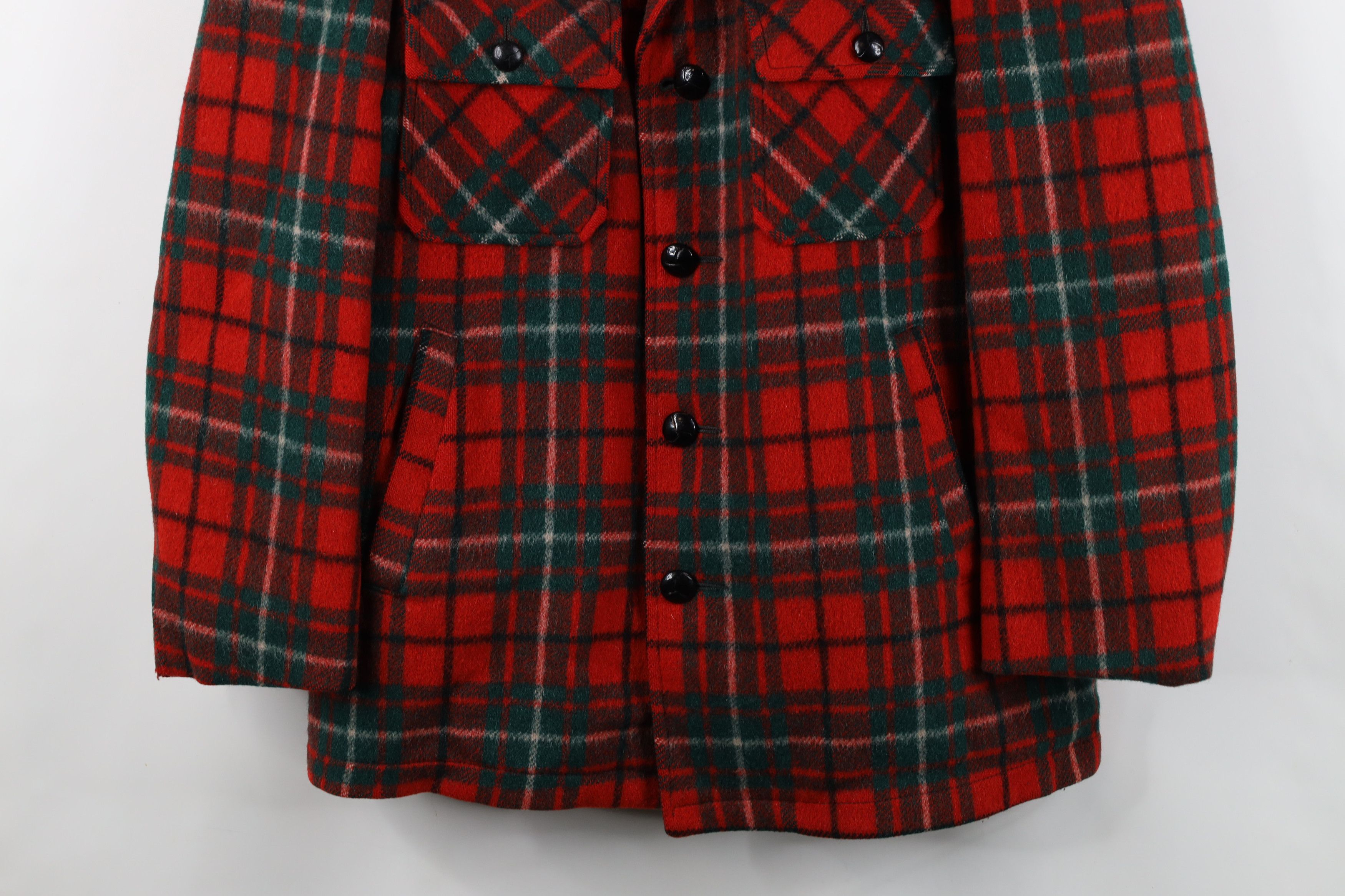 Vintage Vintage 70s Streetwear Lined Wool Button Jacket Plaid USA Size US XL / EU 56 / 4 - 3 Thumbnail