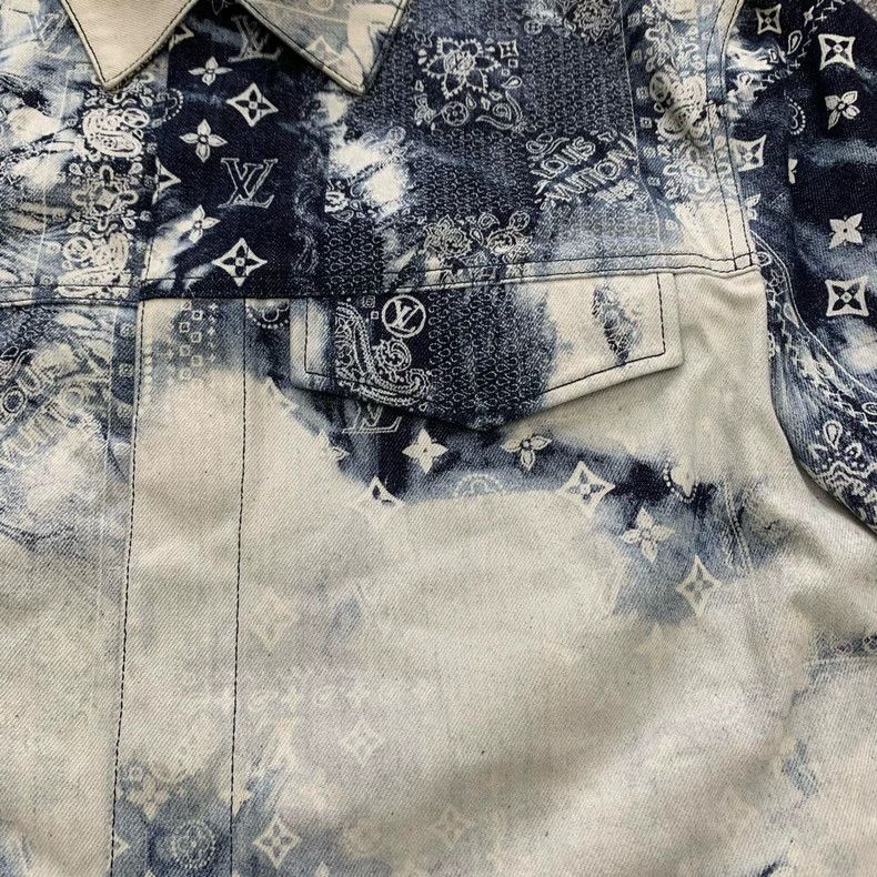 Louis Vuitton Louis Vuitton Denim Cashew Flower Tie-Dye Logo Short Sleev Size US M / EU 48-50 / 2 - 9 Thumbnail