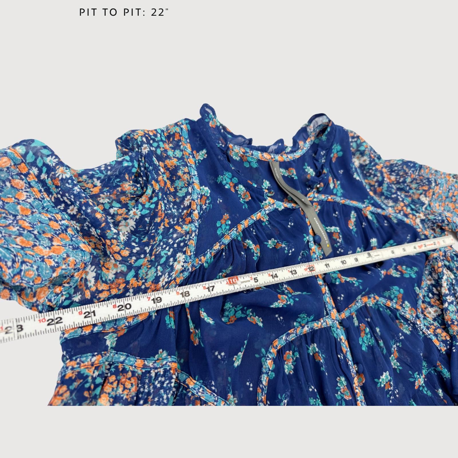 Other Anthropologie Boho Sheer Floral Babydoll Blouse M Size M / US 6-8 / IT 42-44 - 7 Thumbnail