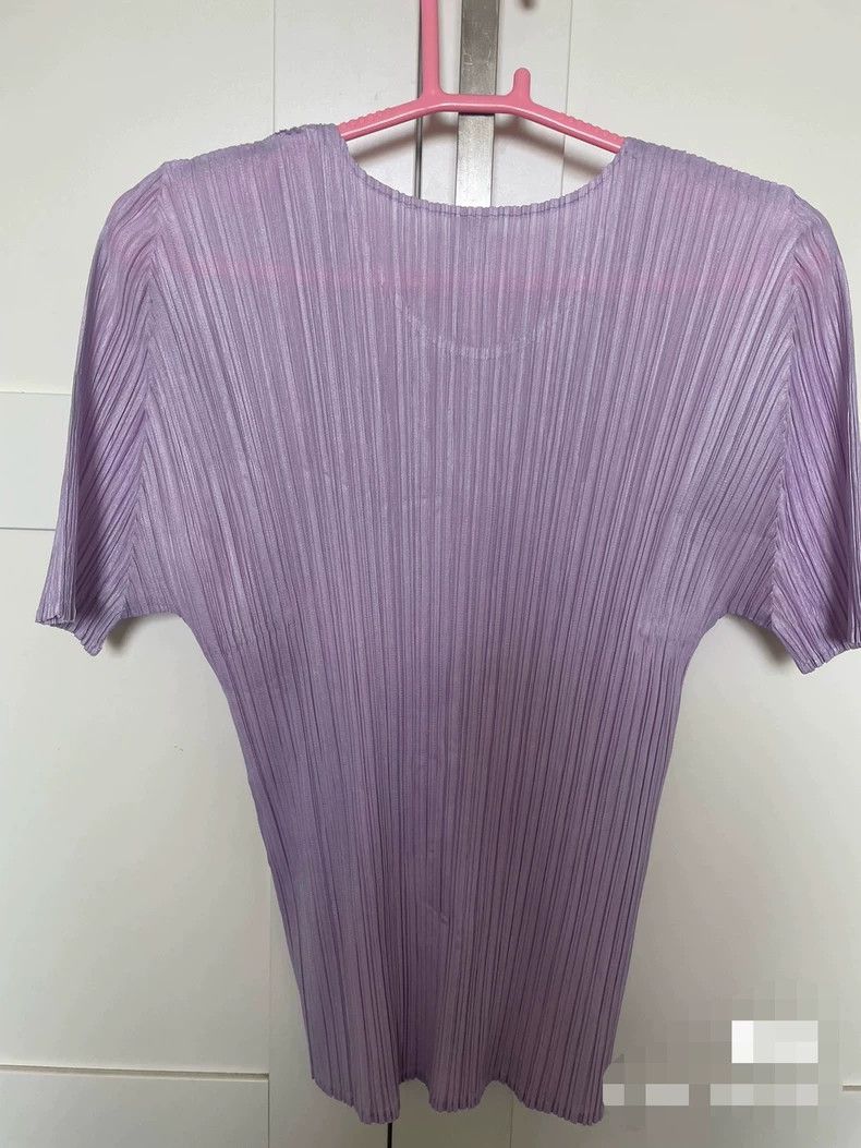 Issey Miyake Issey Miyake size:3 Purple pleated short-sleeved shirt Size XS / US 0-2 / IT 36-38 - 3 Thumbnail