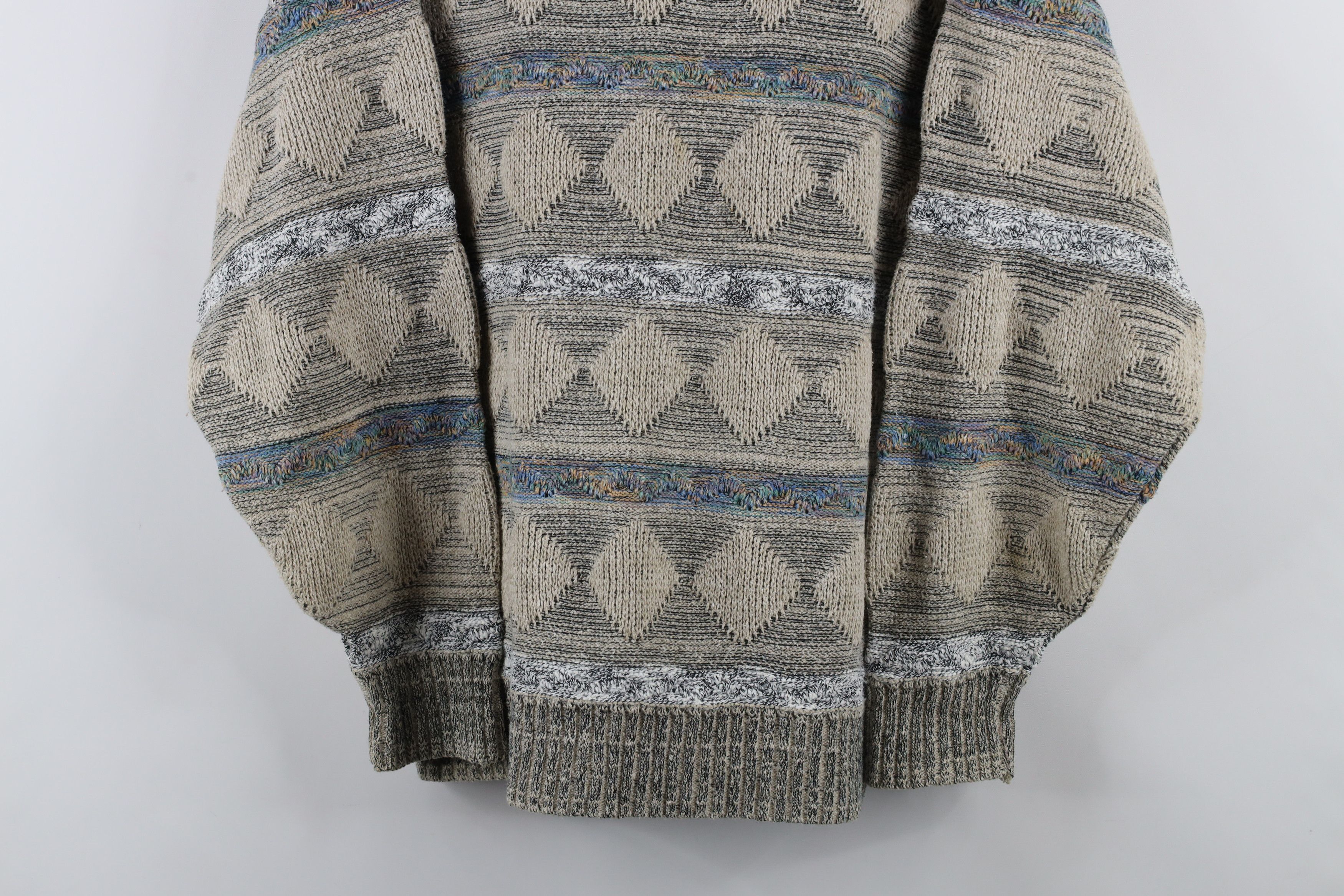 Vintage Vintage 90s Coogi Style Diamond Knit Crewneck Sweater Size XL / US 12-14 / IT 48-50 - 3 Thumbnail