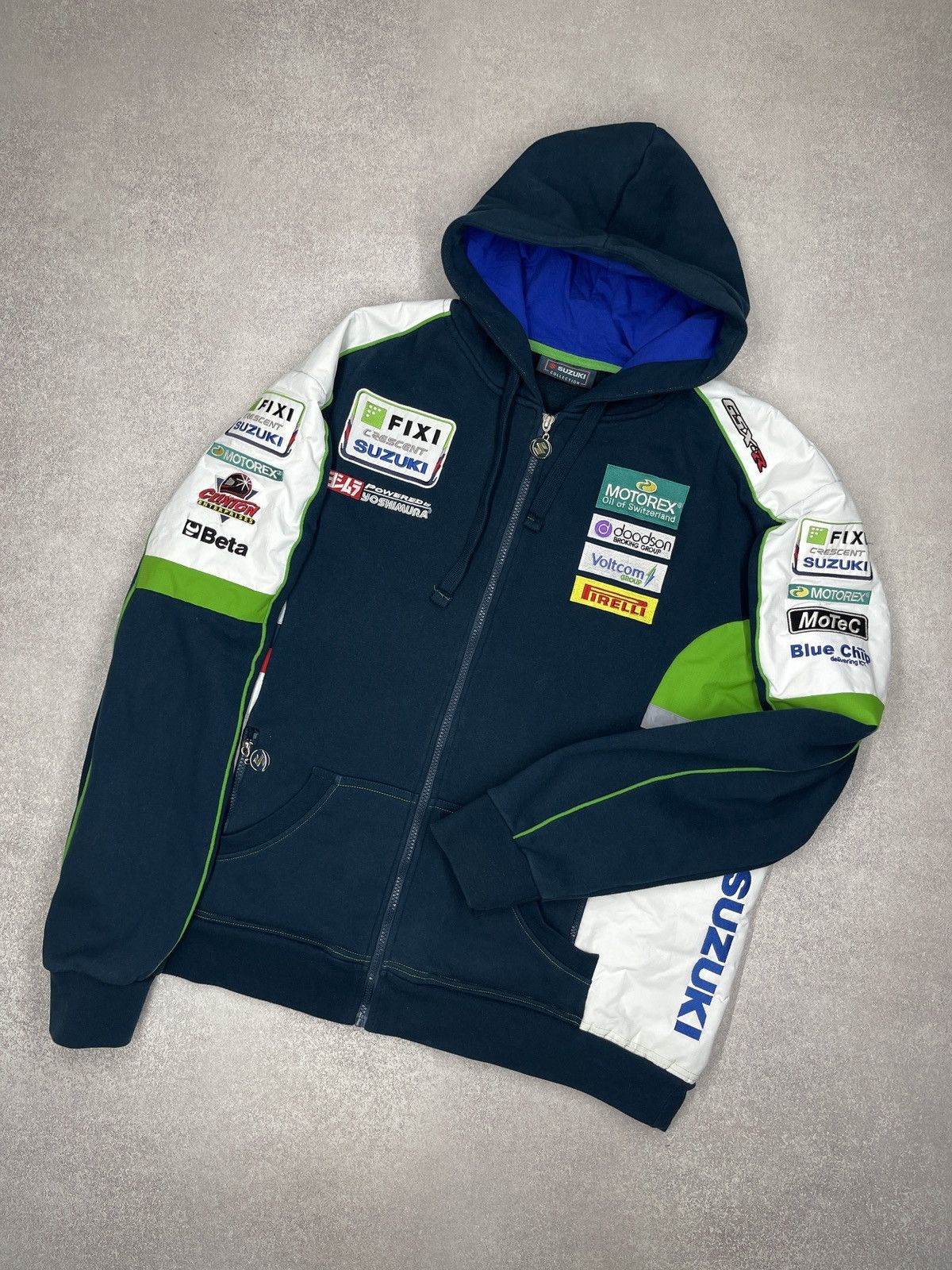 Formula 1 Suzuki Fixi Crescent Racing Superbike Team Hoodie Yoshimura Size US L / EU 52-54 / 3 - 1 Thumbnail