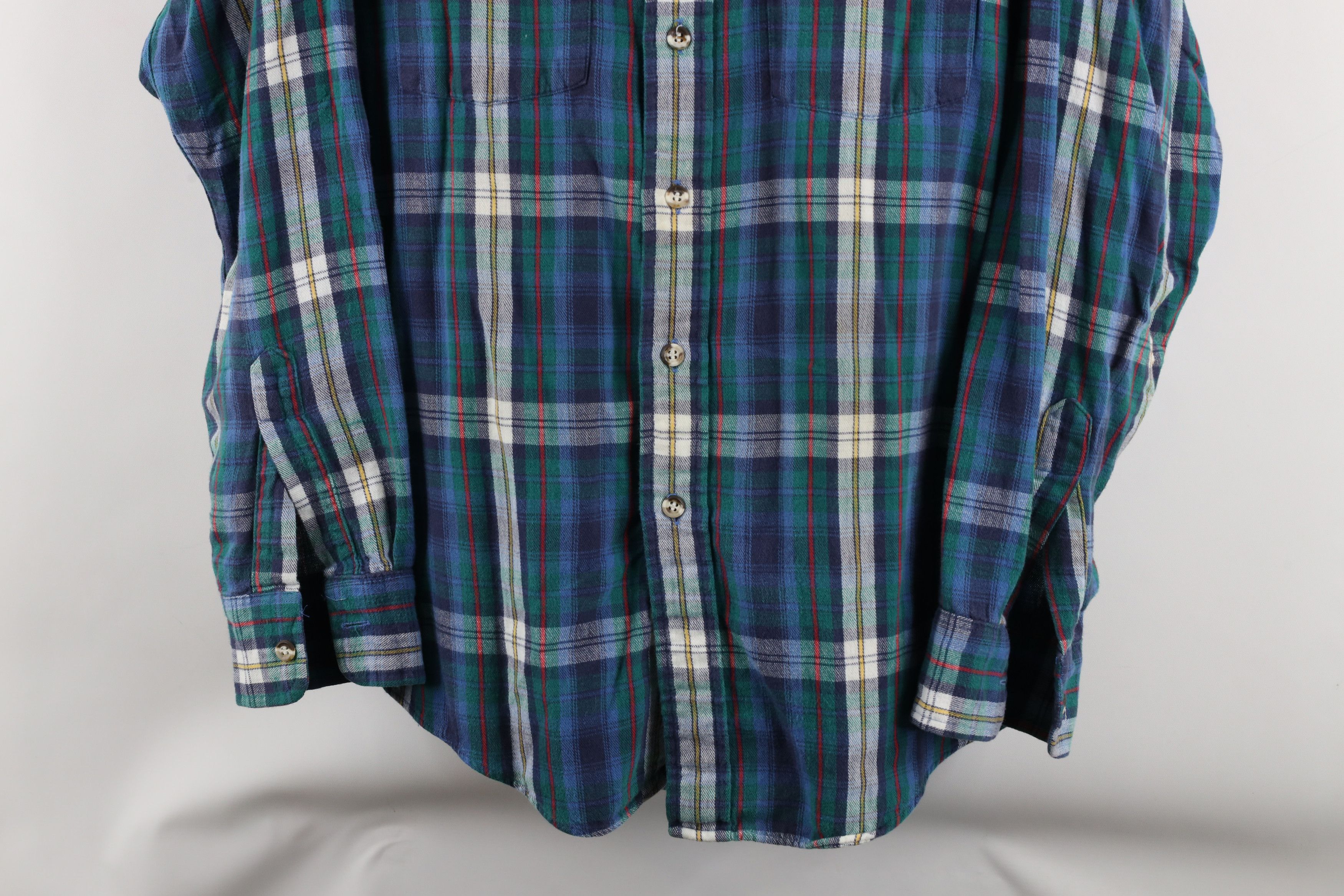 Eddie Bauer × Vintage Vintage 90s Eddie Bauer Flannel Collared Button Shirt USA Size US L / EU 52-54 / 3 - 3 Thumbnail