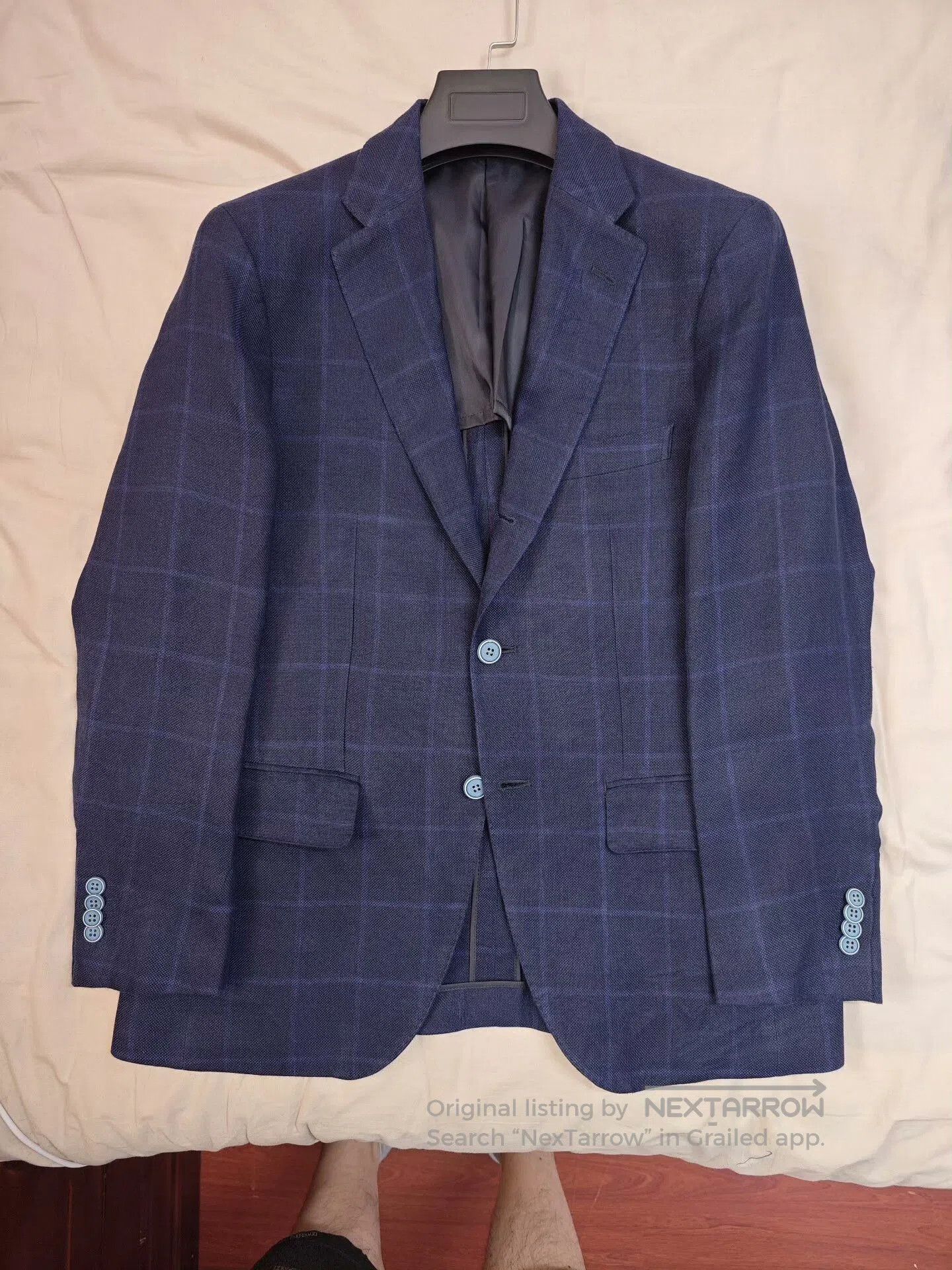 Ermenegildo Zegna Italian Zegna Blue Check Blazer. Size US M / EU 48-50 / 2 - 5 Thumbnail