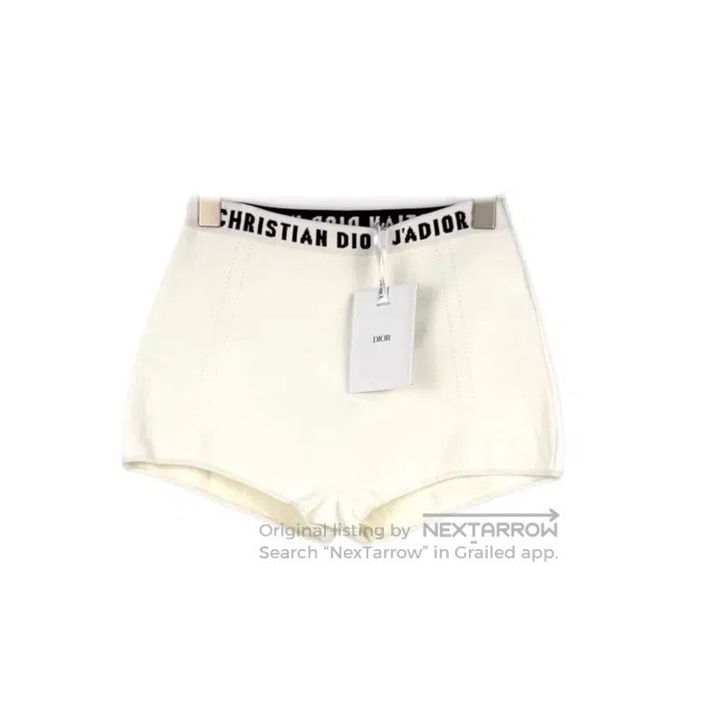 Dior Dior Size M White letter waist sports shorts Size 42" / US 20 - 1 Thumbnail