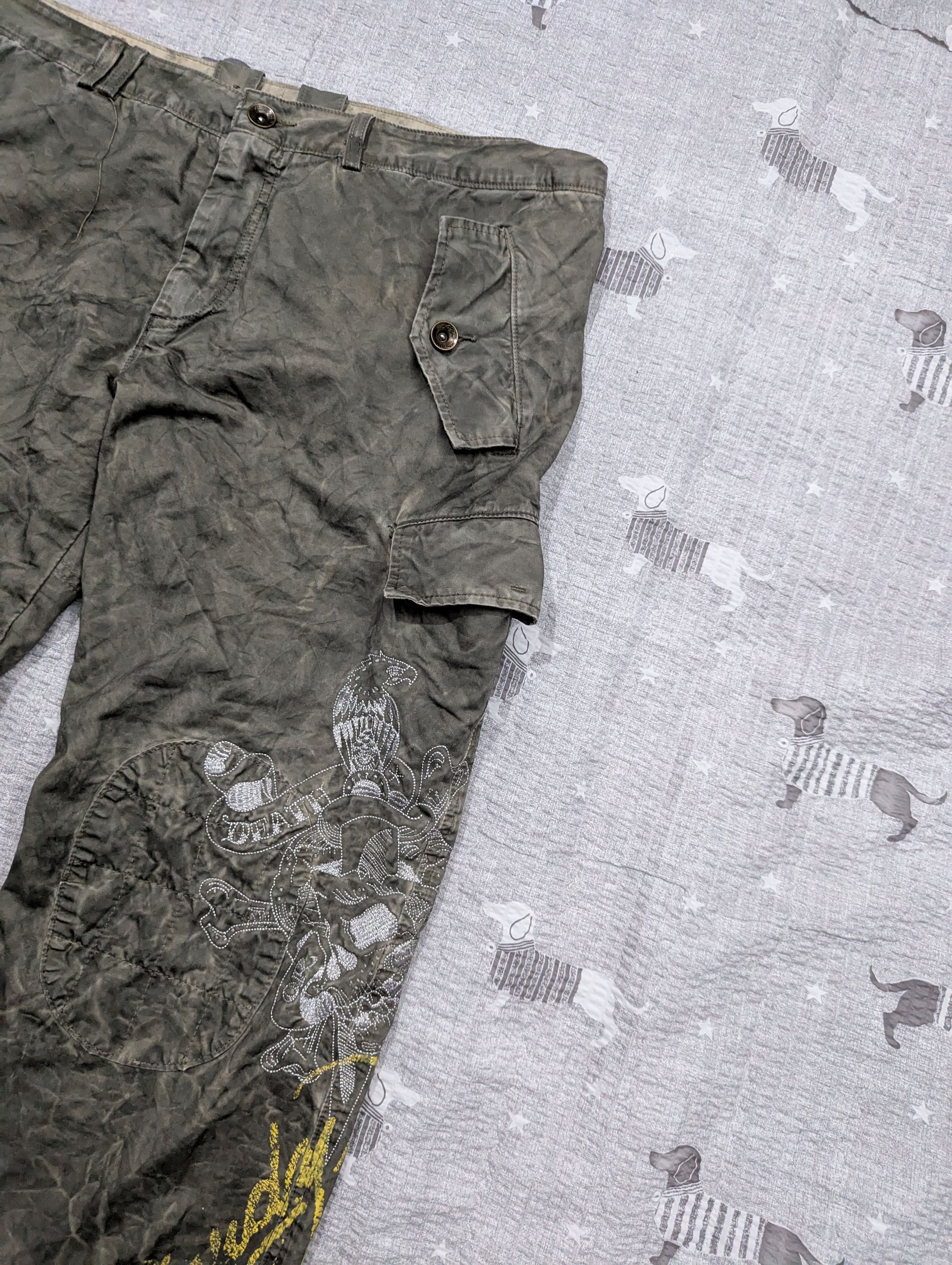 Christian Audigier × Ed Hardy Ed Hardy cargo zip baggy wide pants Size US 38 / EU 54 - 3 Thumbnail