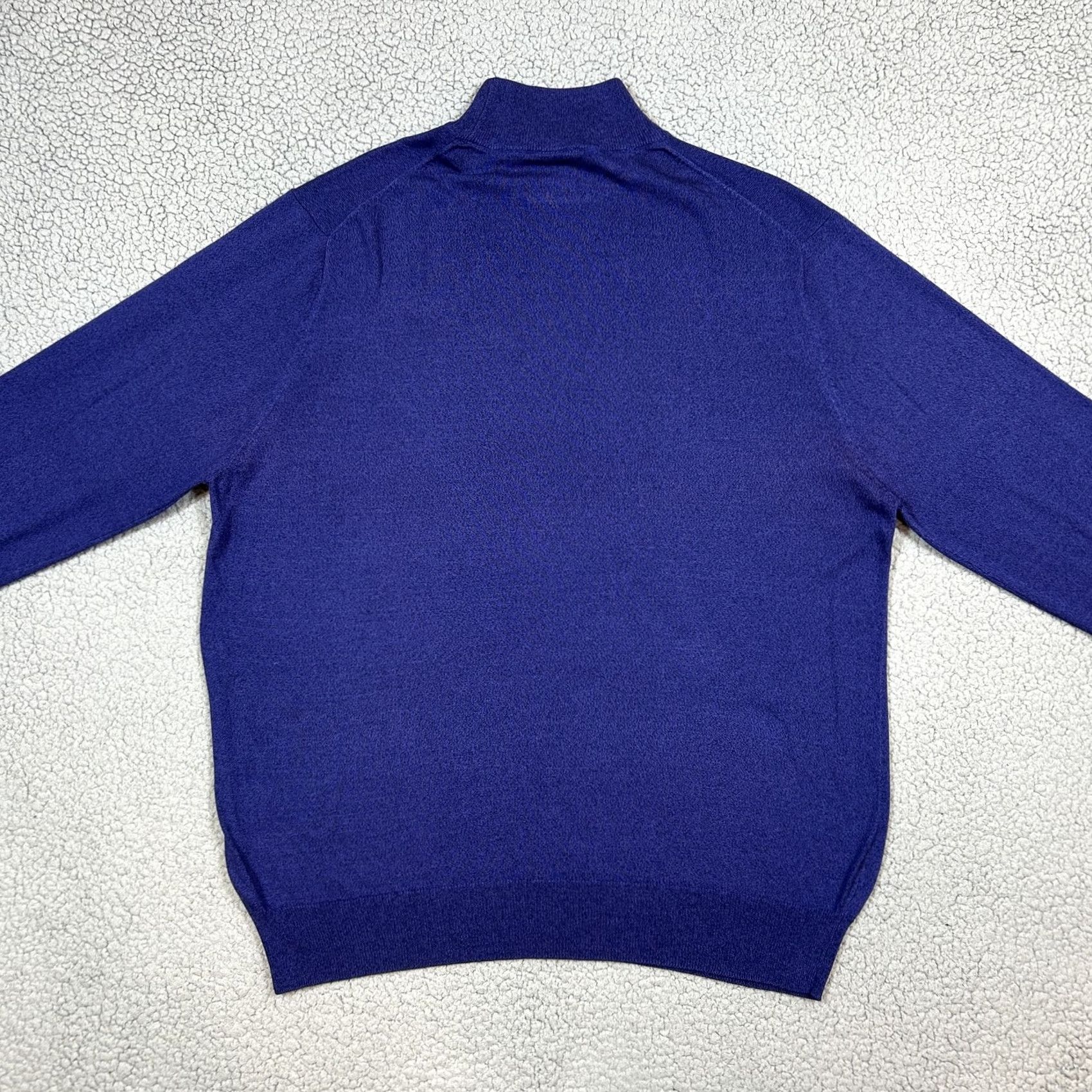 Jos. A. Bank Jos. A Bank Signature Collection Men's L Royal Blue Mock Neck 100% Silk Sweater Size US L / EU 52-54 / 3 - 6 Thumbnail