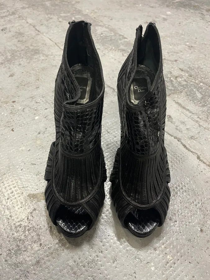 Dior Christian Dior Black Python Leather Heels Size US 8.5 / IT 38.5 - 2 Thumbnail