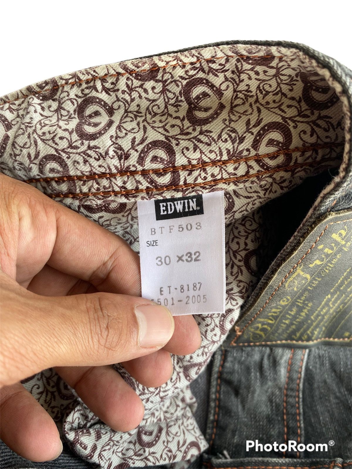 Edwin × Japanese Brand Baggy Jeans Edwin BTF503 Faded Black Grunge Jeans Size US 32 / EU 48 - 10 Thumbnail