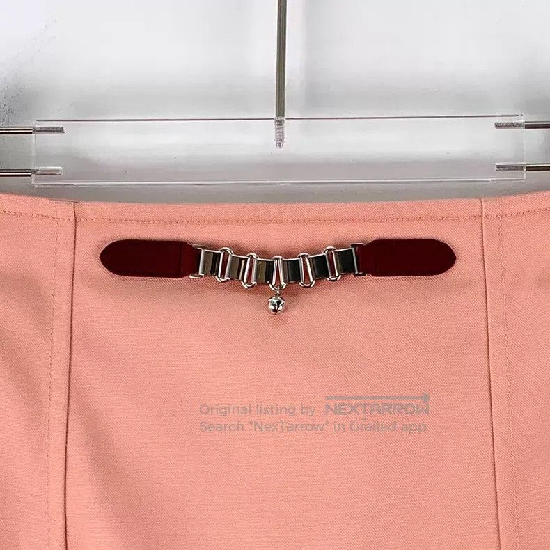 Hermes Hermes Orange Pink Bell Chain Decorated Cotton Casual Skir Size 24" / US 00 / IT 34 - 4 Thumbnail