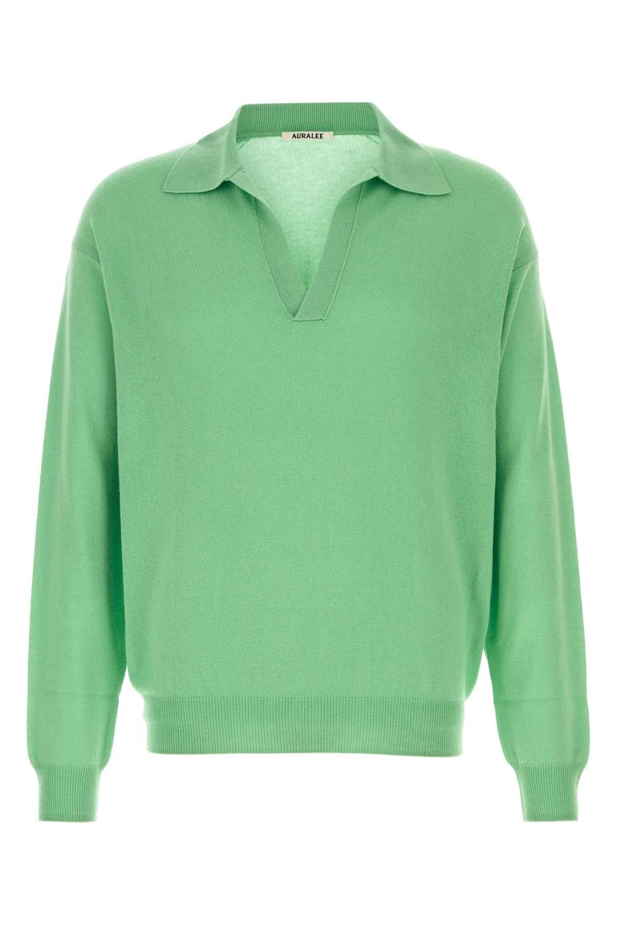 Auralee Green Wool And Silk Polo Shirt Size US XXL / EU 58 / 5 - 1 Thumbnail