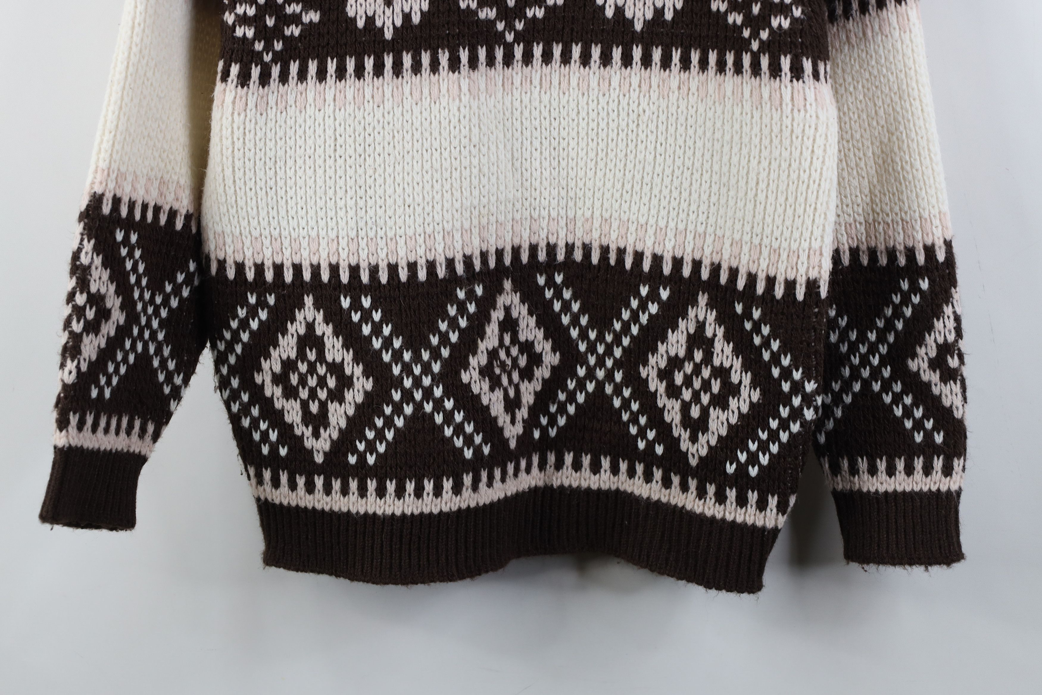 Vintage Vintage 70s Streetwear Fair Isle Knit Turtleneck Sweater USA Size S / US 4 / IT 40 - 3 Thumbnail
