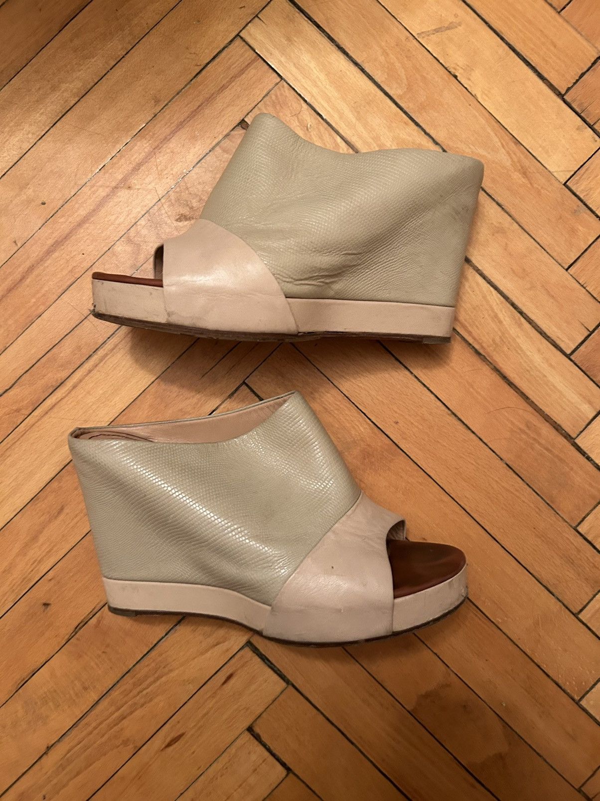 See by Chloe Vintage See By Chloe Wedge Mules Anna Beige y2k luxury Size US 9 / IT 39 - 2 Thumbnail