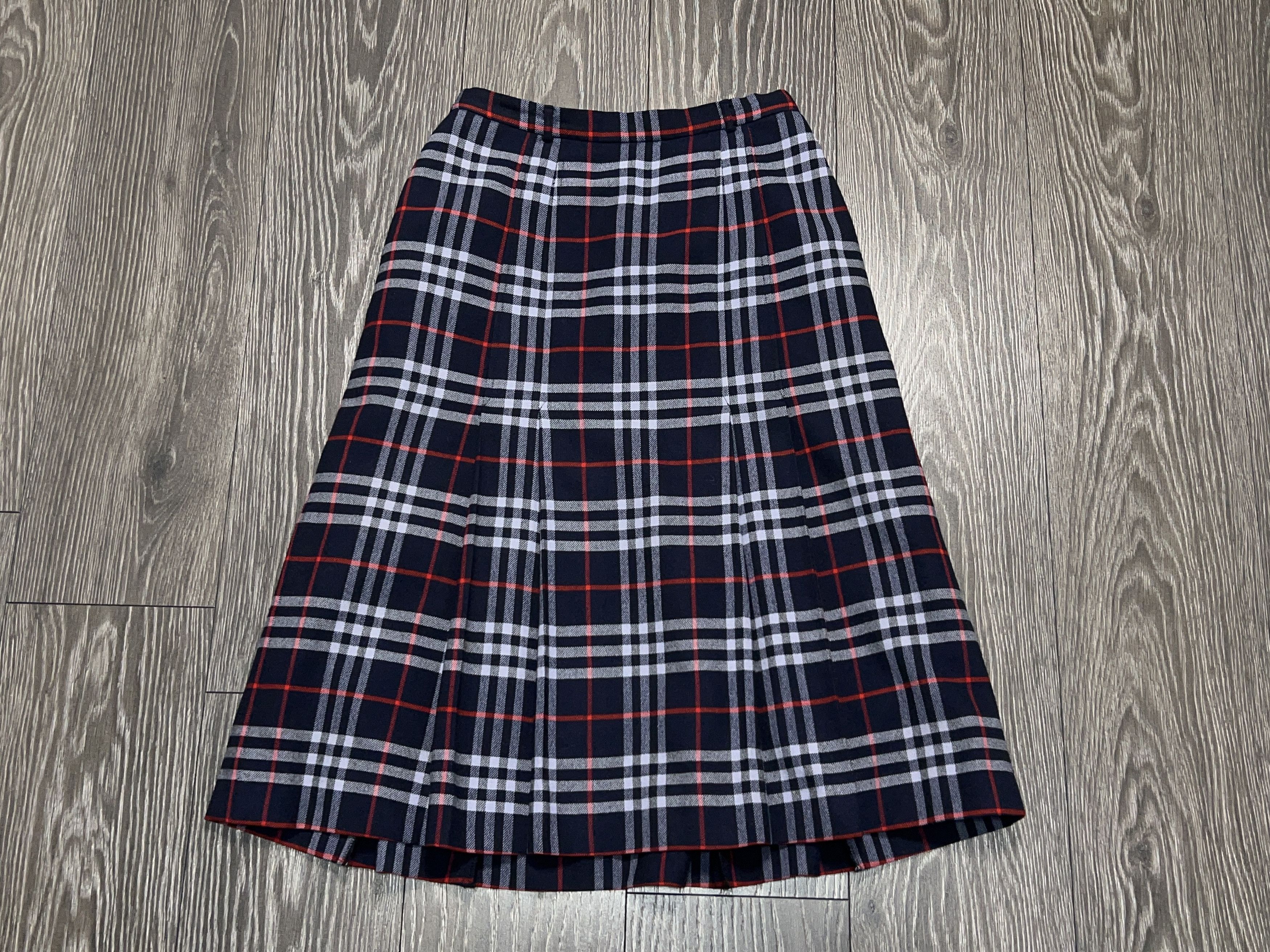 Burberry Vintage Womens 1990s Burberrys London Wool Check Plaid Skirt Size 28" / US 6 / IT 42 - 17 Thumbnail