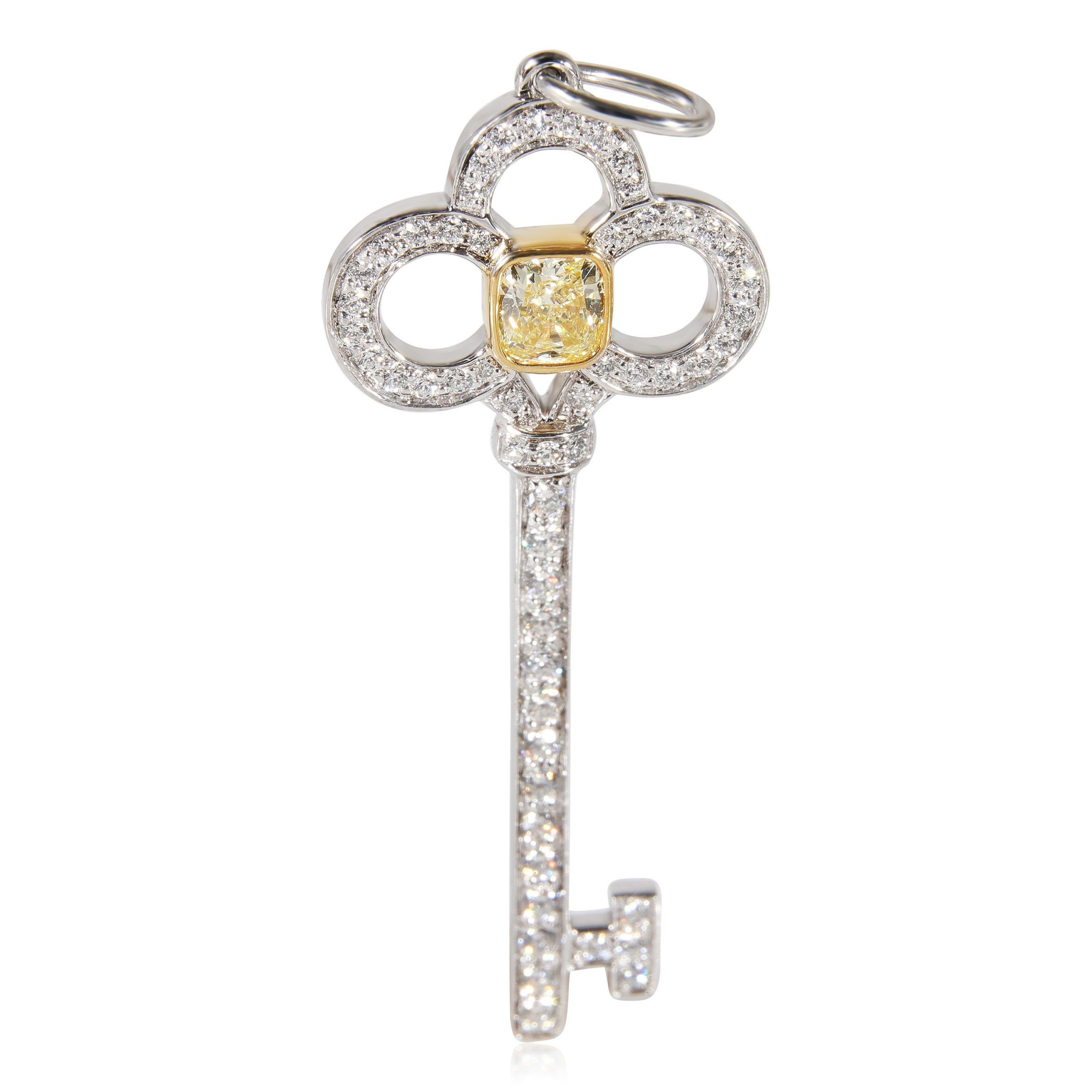 image of Tiffany Co Tiffany & Co. Key Fancy. Yellow Diamond Pendant In 18K Yellow Gold/platinum, Women's